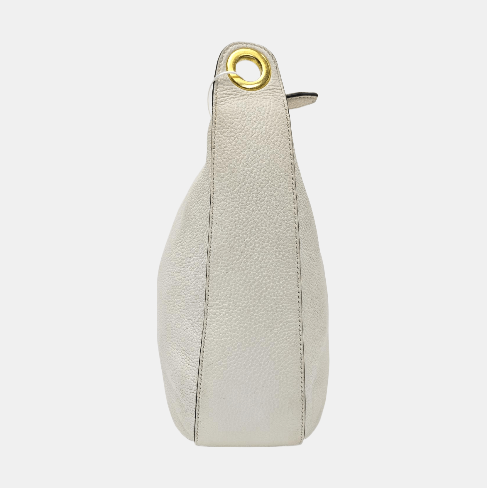 Prada Prada Pebbled Leather Shoulder Bag White Size ONE SIZE - 3 Thumbnail