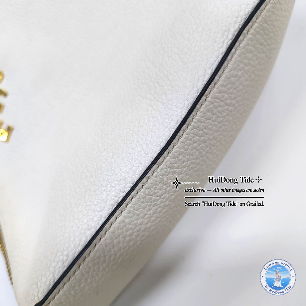 Prada Prada Pebbled Leather Shoulder Bag White Size ONE SIZE - 10 Thumbnail