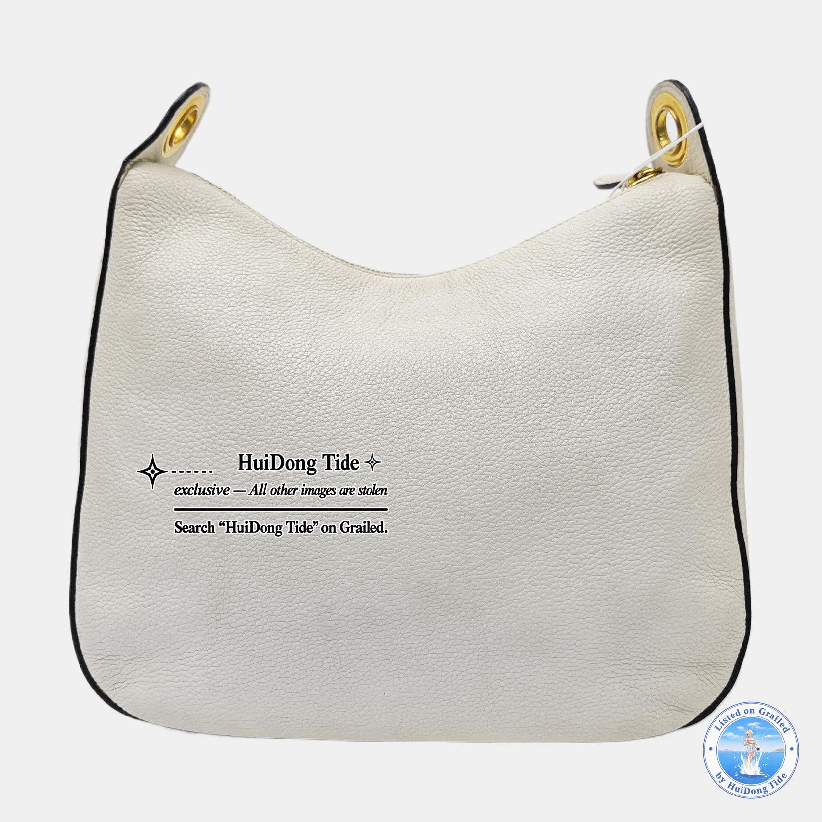 Prada Prada Pebbled Leather Shoulder Bag White Size ONE SIZE - 4 Thumbnail