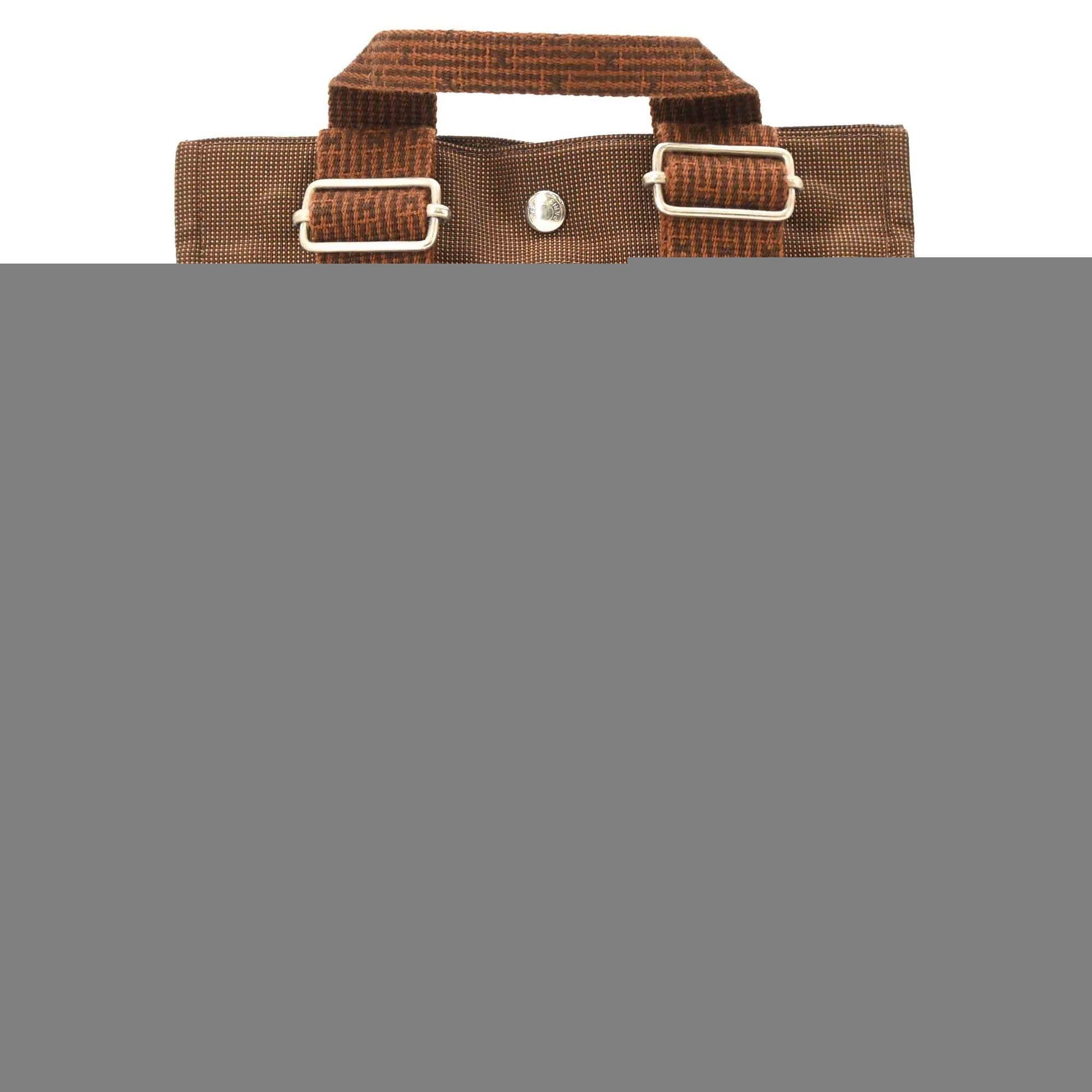 Hermes Hermes Herline Ad PM Nylon Canvas Tote Backpack for Men and Women, Brown Size ONE SIZE - 2 Thumbnail