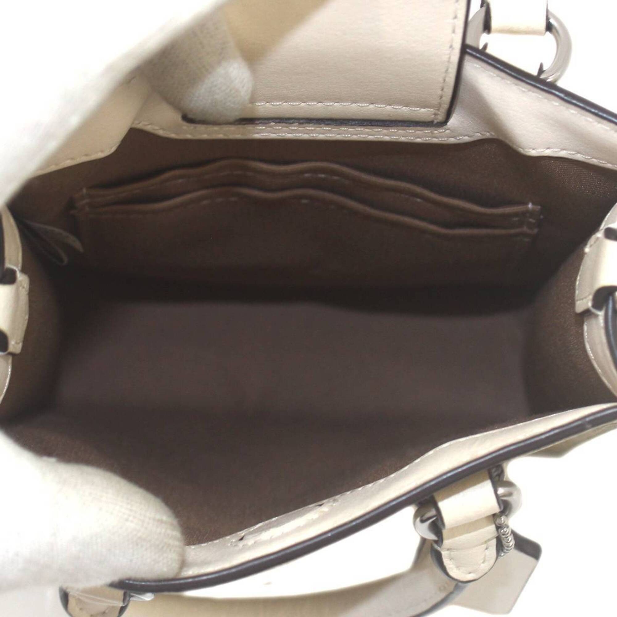 Coach COACH North-South Mini Tote Handbag/Shoulder Bag, Signature Canvas, Beige, CJ494 Size ONE SIZE - 7 Thumbnail