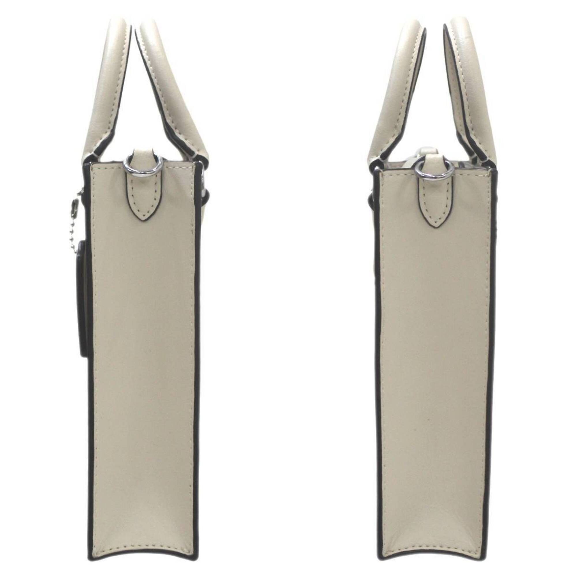 Coach COACH North-South Mini Tote Handbag/Shoulder Bag, Signature Canvas, Beige, CJ494 Size ONE SIZE - 4 Thumbnail