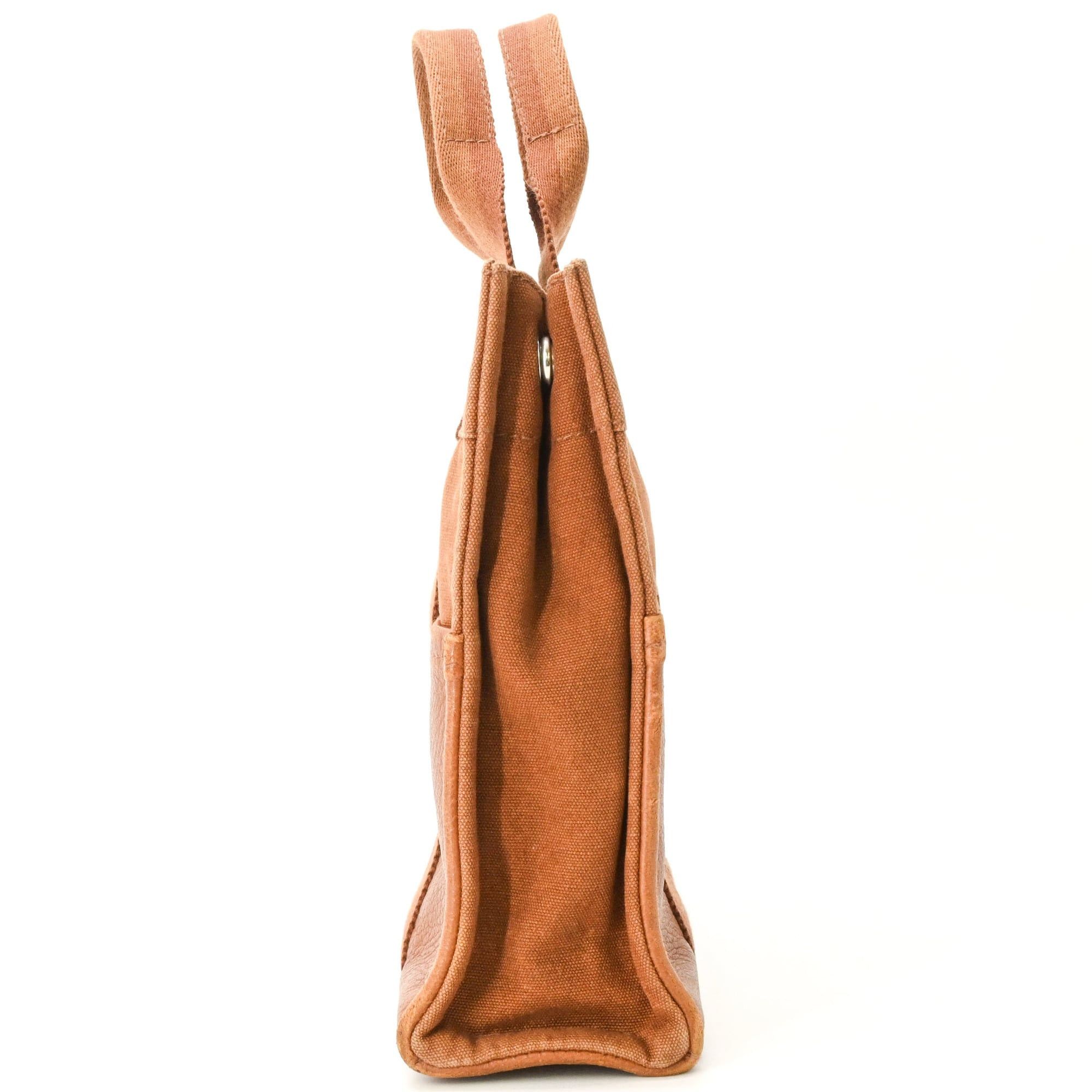 Hermes HERMES Fourre-Tout PM Handbag Tote, Half Leather Canvas Brown Size ONE SIZE - 3 Thumbnail