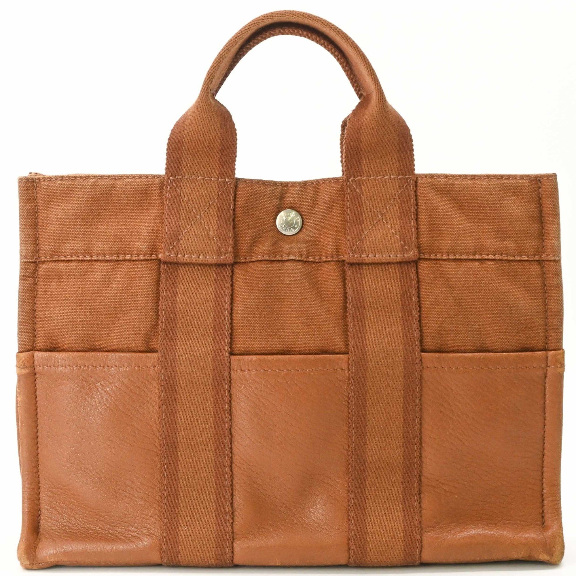 Hermes HERMES Fourre-Tout PM Handbag Tote, Half Leather Canvas Brown Size ONE SIZE - 2 Thumbnail