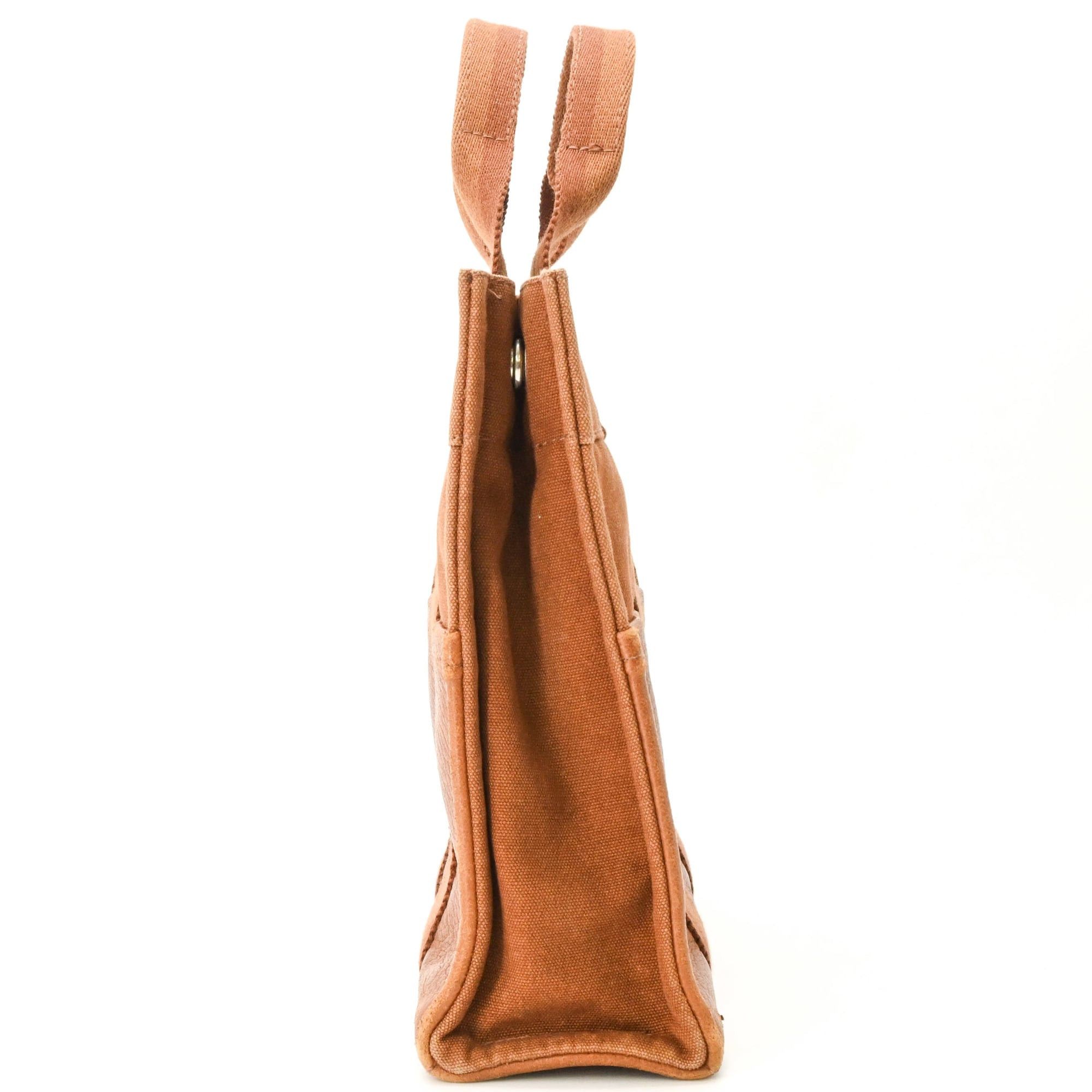 Hermes HERMES Fourre-Tout PM Handbag Tote, Half Leather Canvas Brown Size ONE SIZE - 4 Thumbnail