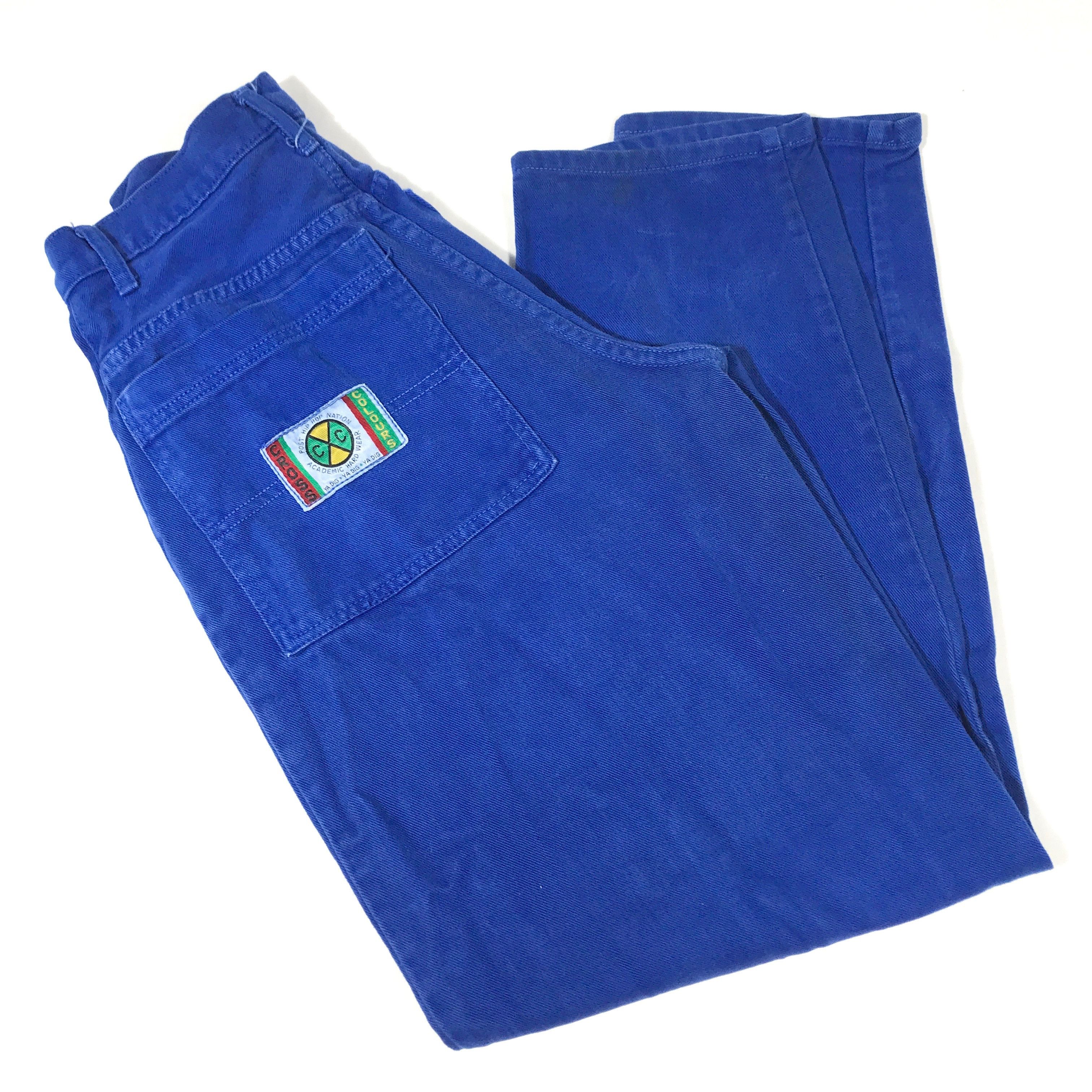 Rare Vintage Cross Colours Denim Color Block Stripe Hip Hop Jeans Pants 80s  90s 