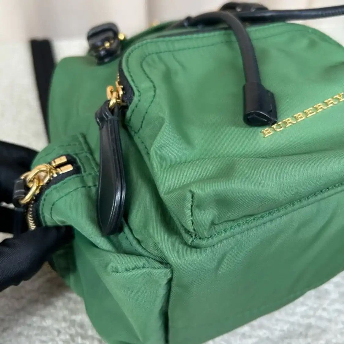 Burberry BURBERRY The Rucksack green nylon backpack Size ONE SIZE - 4 Thumbnail
