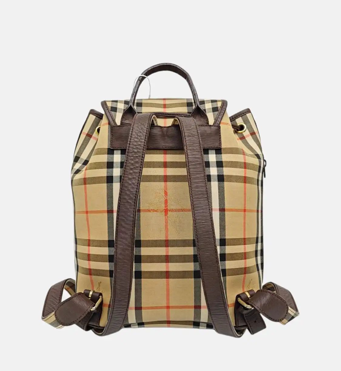Burberry BURBERRY khaki canvas war horse plaid embossed backpack gold hardware Size ONE SIZE - 5 Thumbnail