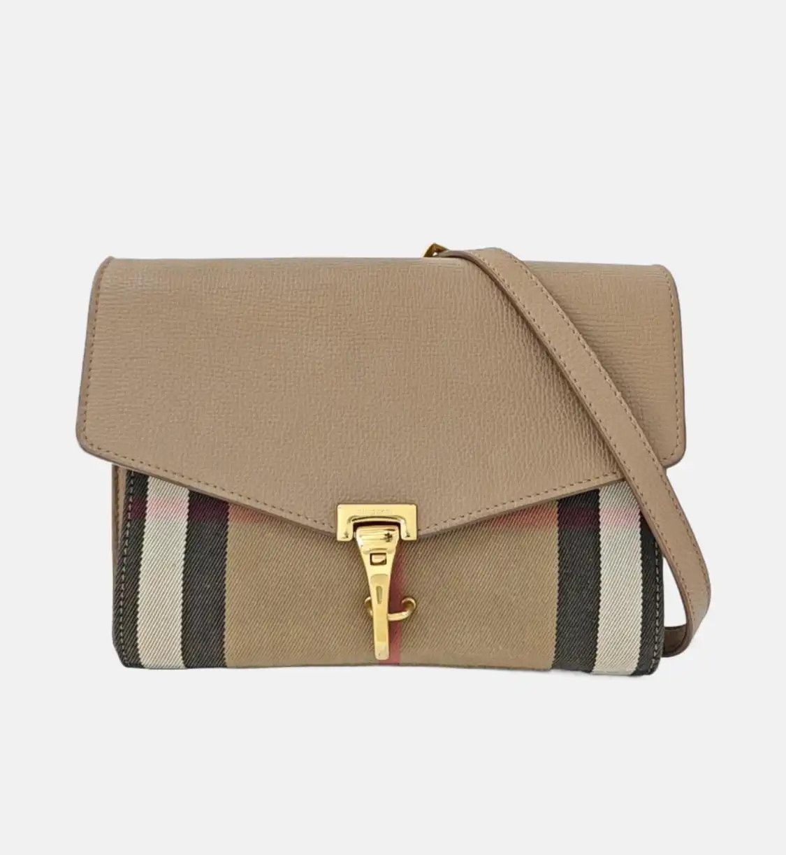 Burberry BURBERRY Macken khaki cowhide leather crossbody bag gold hardware detachable str Size ONE SIZE - 8 Thumbnail