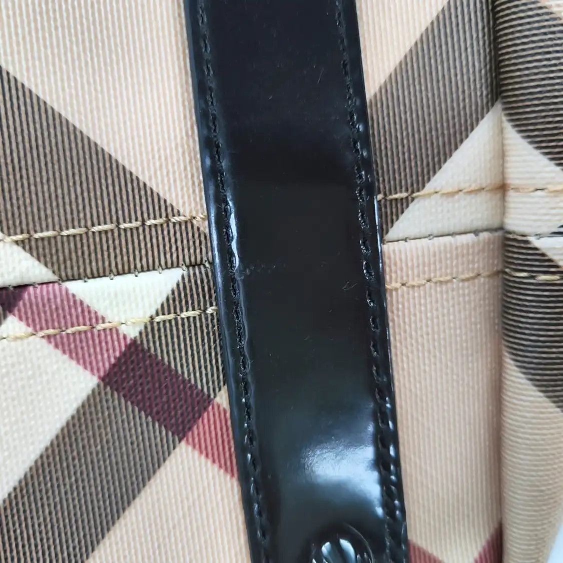 Burberry BURBERRY tote bag beige coated canvas handbag shoulder bag black hardware sub-po Size ONE SIZE - 13 Thumbnail