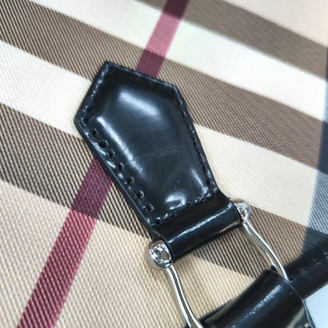 Burberry BURBERRY tote bag beige coated canvas handbag shoulder bag black hardware sub-po Size ONE SIZE - 10 Thumbnail