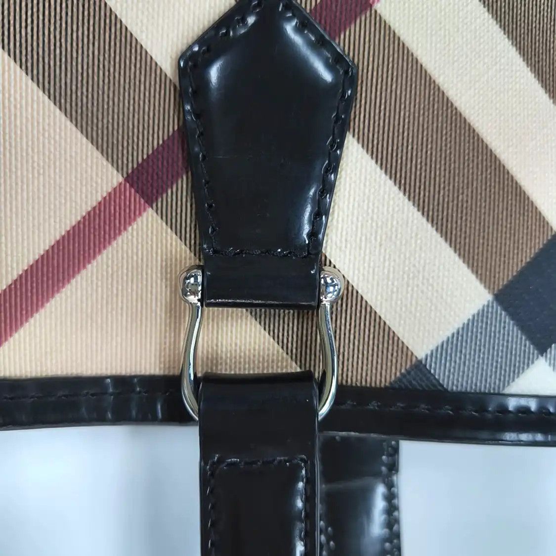 Burberry BURBERRY tote bag beige coated canvas handbag shoulder bag black hardware sub-po Size ONE SIZE - 8 Thumbnail