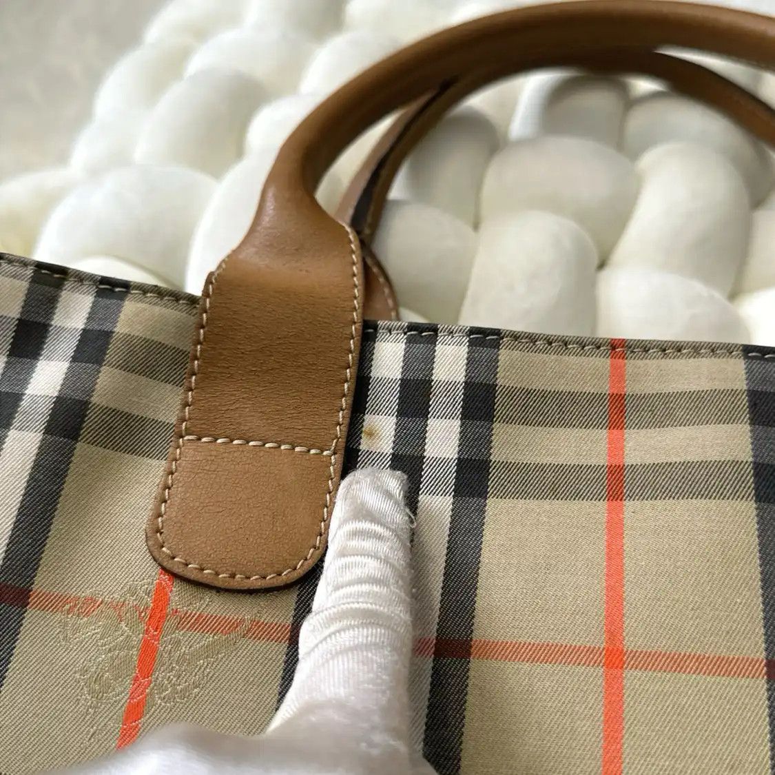 Burberry BURBERRY Nova Check khaki coated canvas war horse plaid handbag gold hardware Size ONE SIZE - 17 Thumbnail