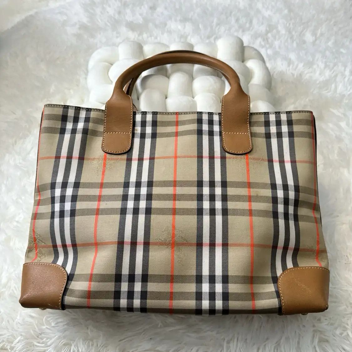 Burberry BURBERRY Nova Check khaki coated canvas war horse plaid handbag gold hardware Size ONE SIZE - 9 Thumbnail