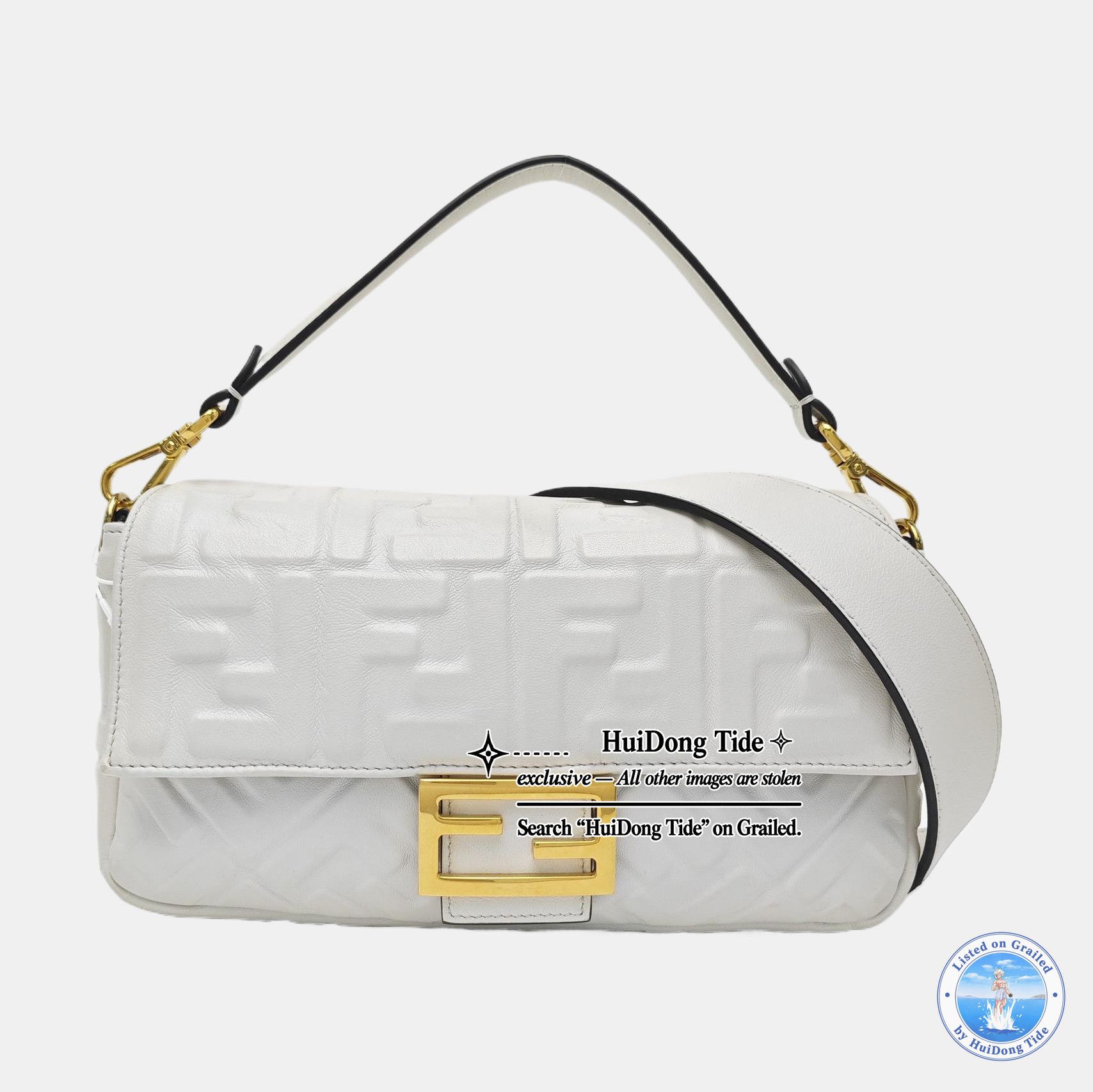 Fendi Fendi Baguette Embossed Leather Shoulder Bag Size ONE SIZE - 7 Thumbnail
