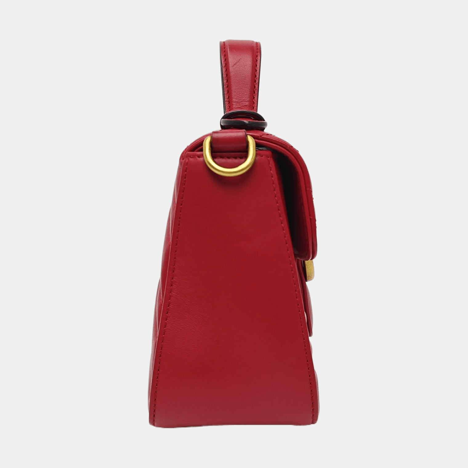 Gucci Gucci GG Marmont Red Quilted Leather Top Handle Bag OS Size ONE SIZE - 3 Thumbnail