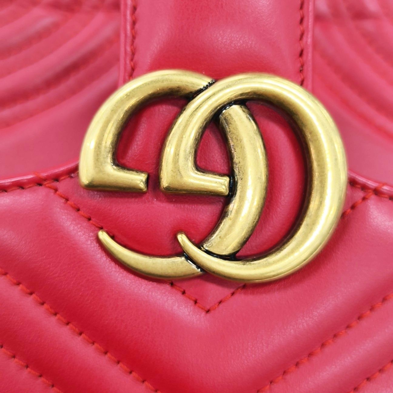 Gucci Gucci GG Marmont Red Quilted Leather Top Handle Bag OS Size ONE SIZE - 9 Thumbnail