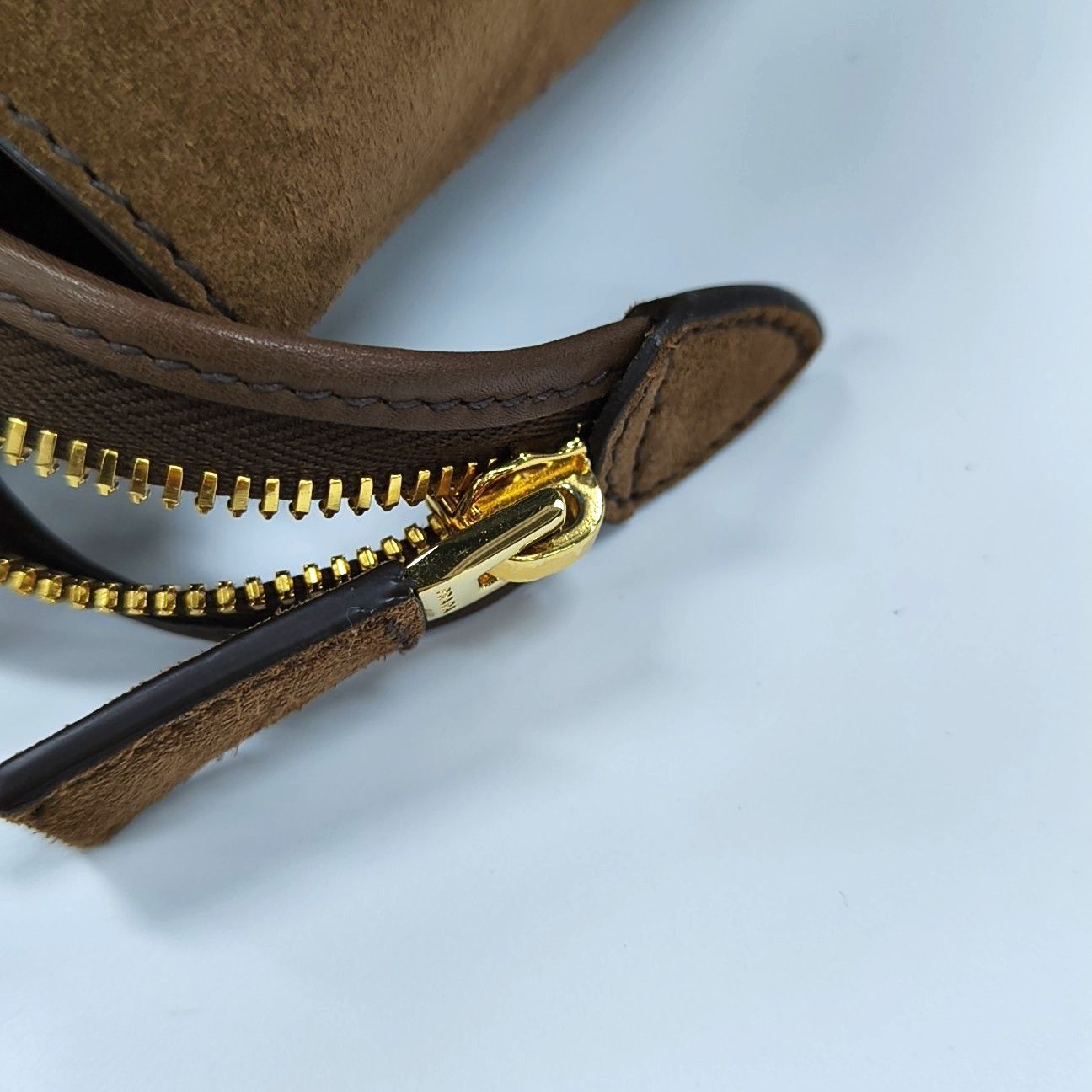 Prada Prada Suede Logo Handle Bag Brown Size ONE SIZE - 12 Thumbnail