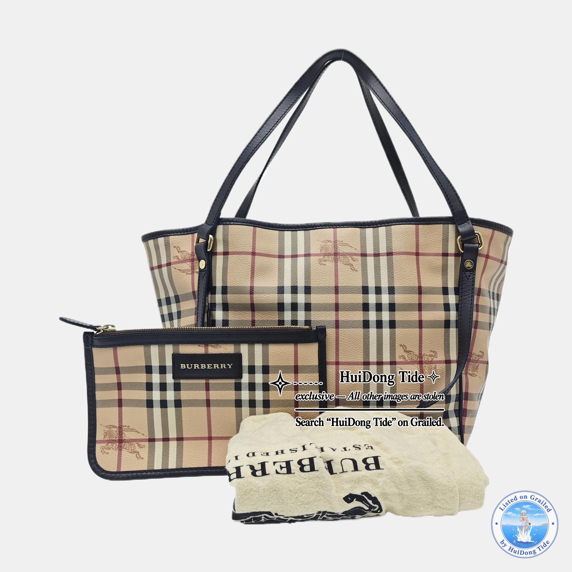 Burberry BURBERRY House Check Coated Canvas Tote Bag Size ONE SIZE - 7 Thumbnail