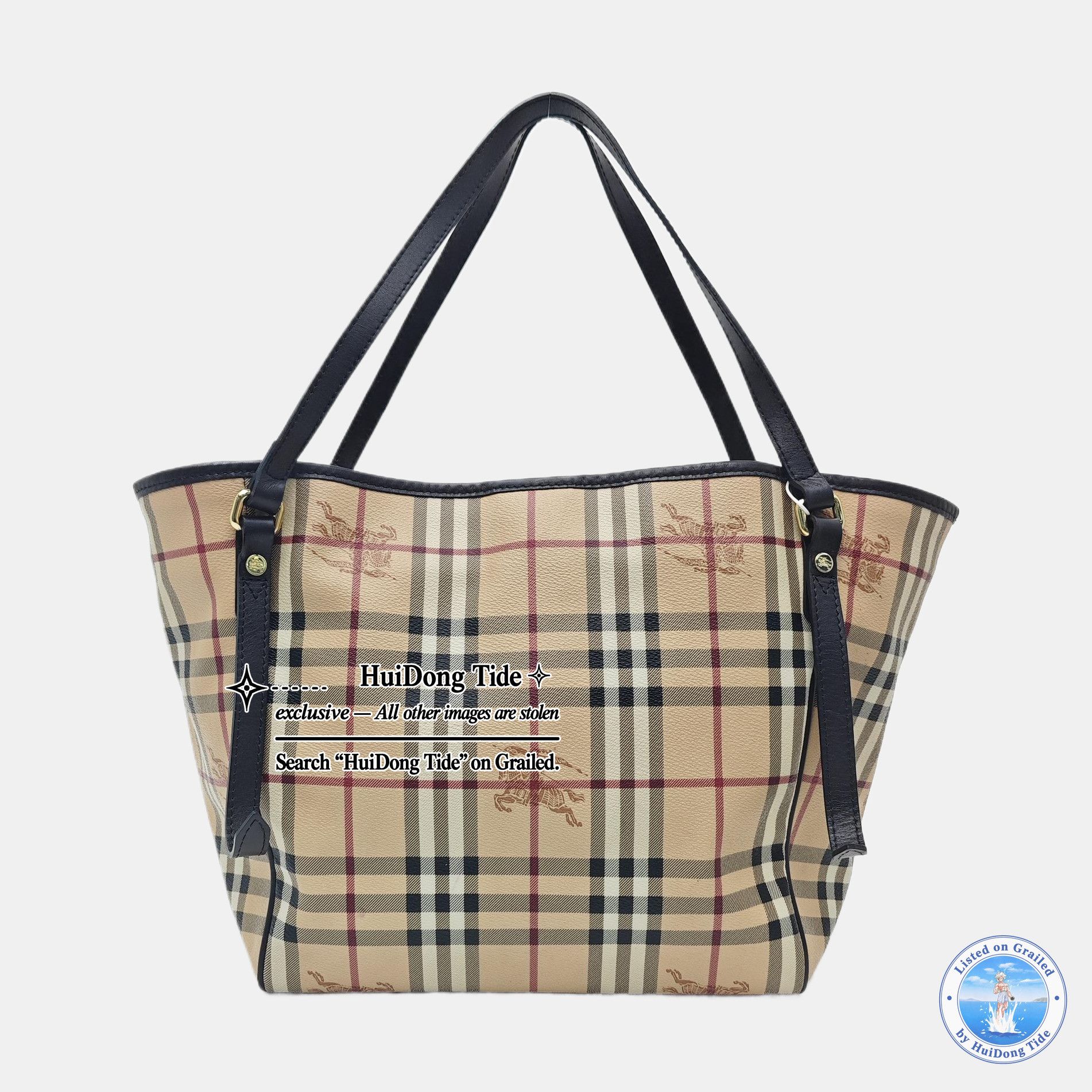 Burberry BURBERRY House Check Coated Canvas Tote Bag Size ONE SIZE - 4 Thumbnail