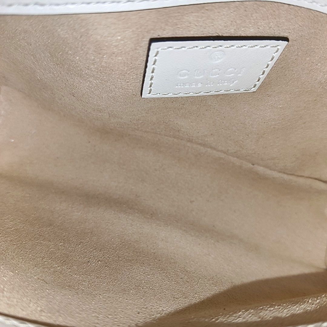 Gucci Gucci GG Marmont Mini White Leather Chain Bag Size ONE SIZE - 9 Thumbnail