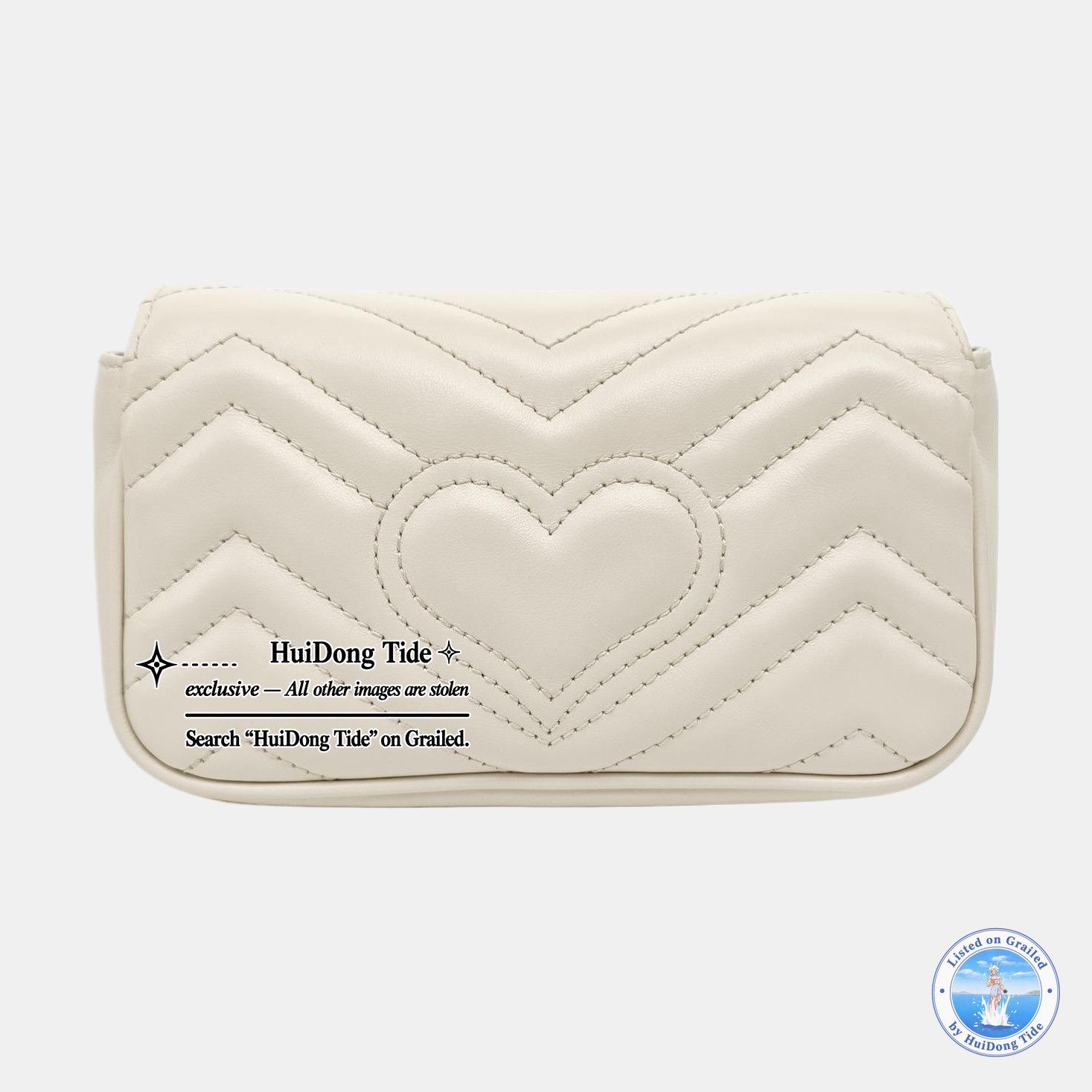 Gucci Gucci GG Marmont Mini White Leather Chain Bag Size ONE SIZE - 4 Thumbnail