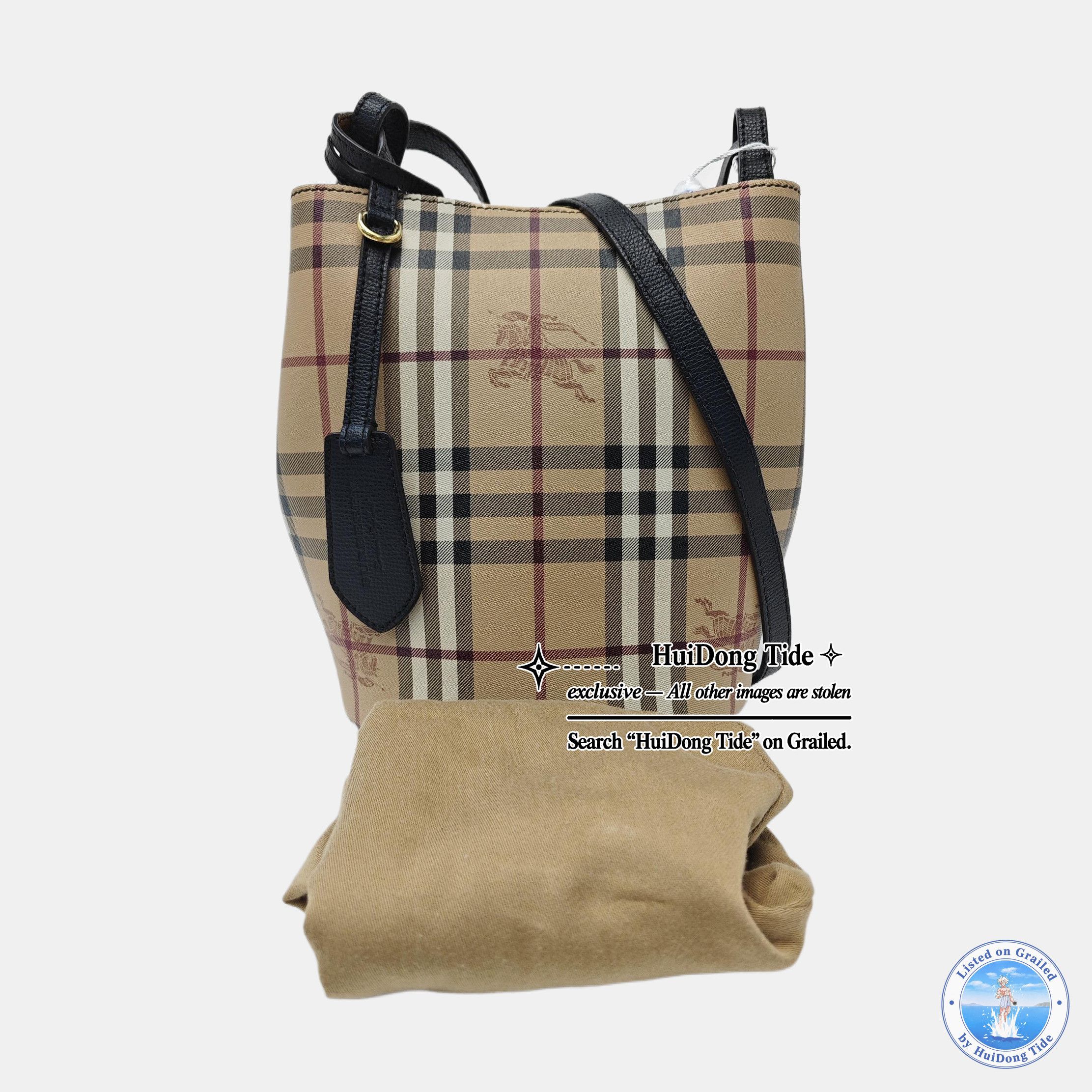 Burberry Burberry Lorne Check Canvas Bucket Bag ONE SIZE Size ONE SIZE - 7 Thumbnail