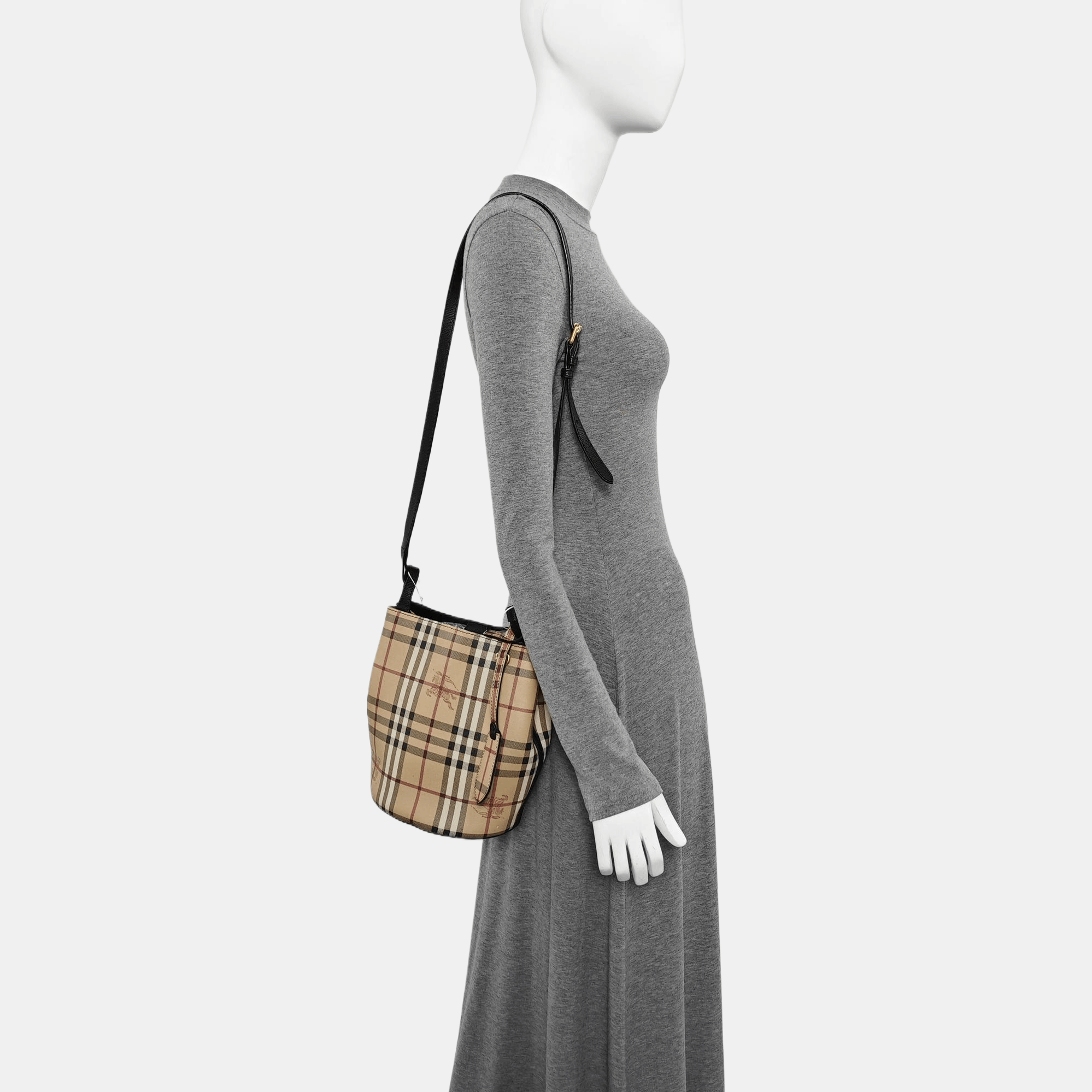 Burberry Burberry Lorne Check Canvas Bucket Bag ONE SIZE Size ONE SIZE - 2 Thumbnail