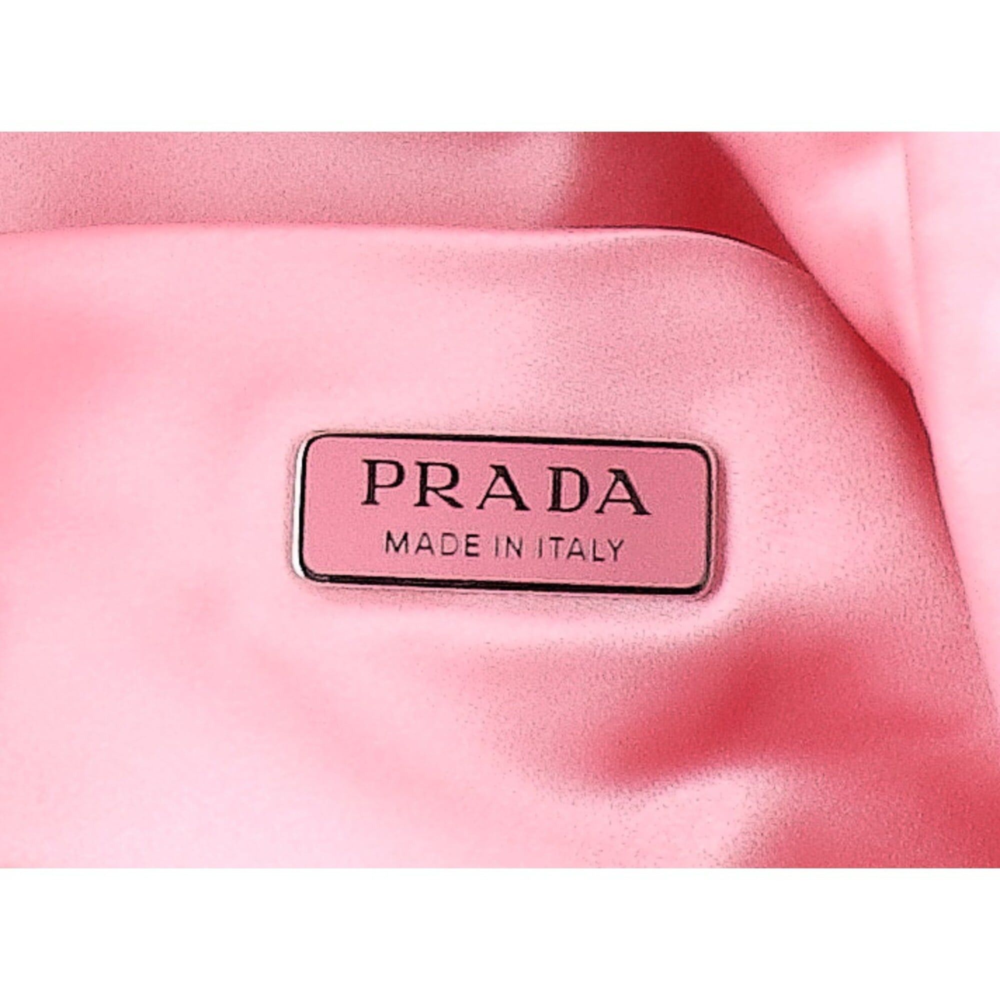 Prada PRADA 1NK063_2G6B_F0442 Wish Silk Duchess Drawstring Pouch Handbag Petal Pink Women's Size ONE SIZE - 7 Thumbnail