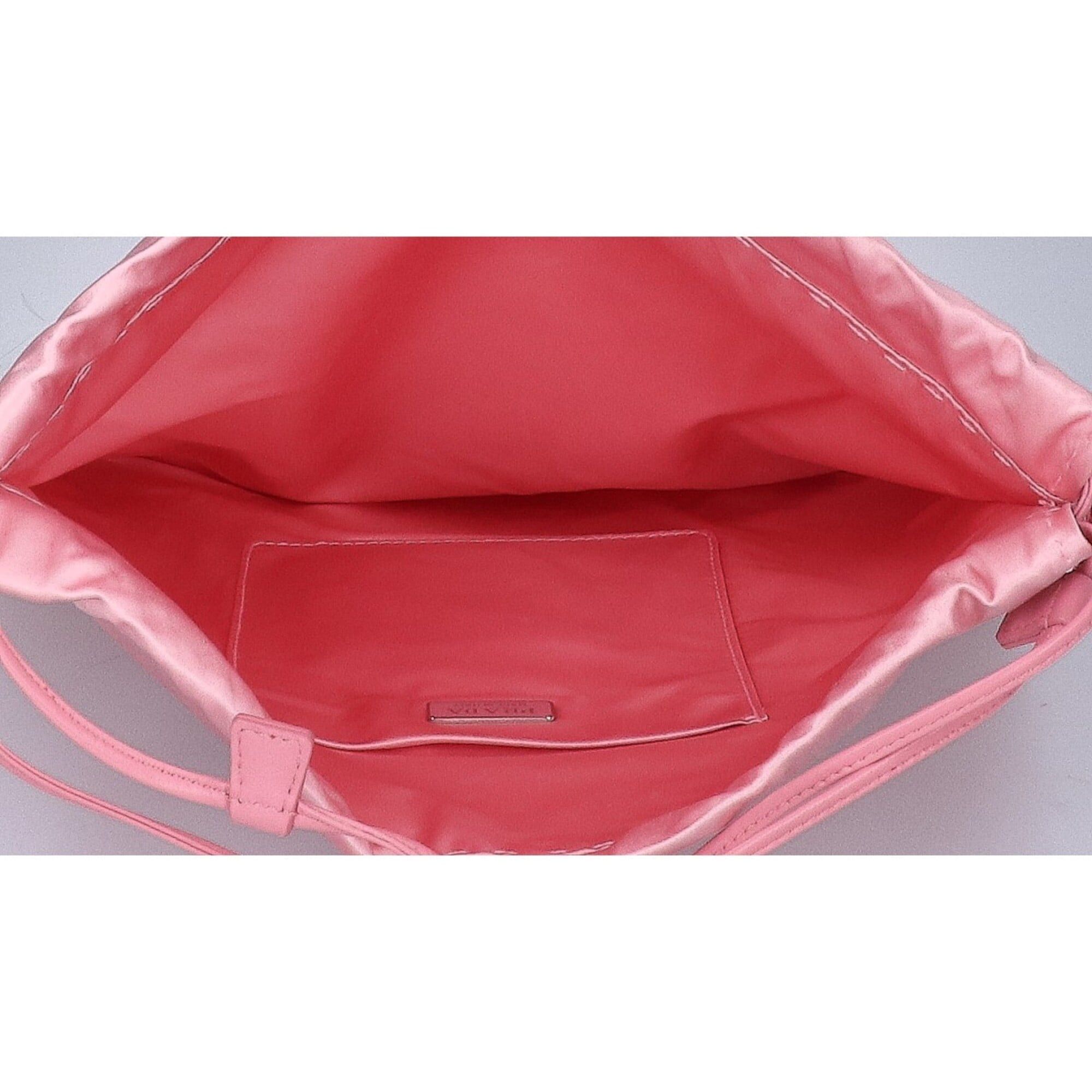 Prada PRADA 1NK063_2G6B_F0442 Wish Silk Duchess Drawstring Pouch Handbag Petal Pink Women's Size ONE SIZE - 6 Thumbnail