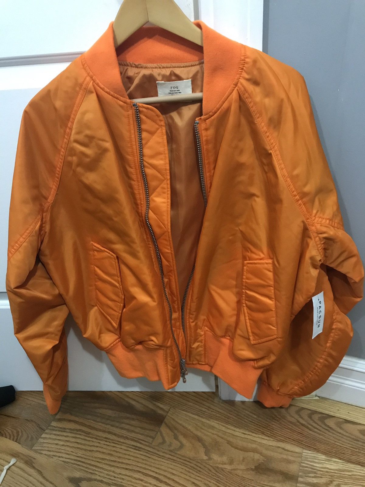 FOG Fear of God Pacsun FOG Fear Of God Orange Bomber Jacket S Grailed