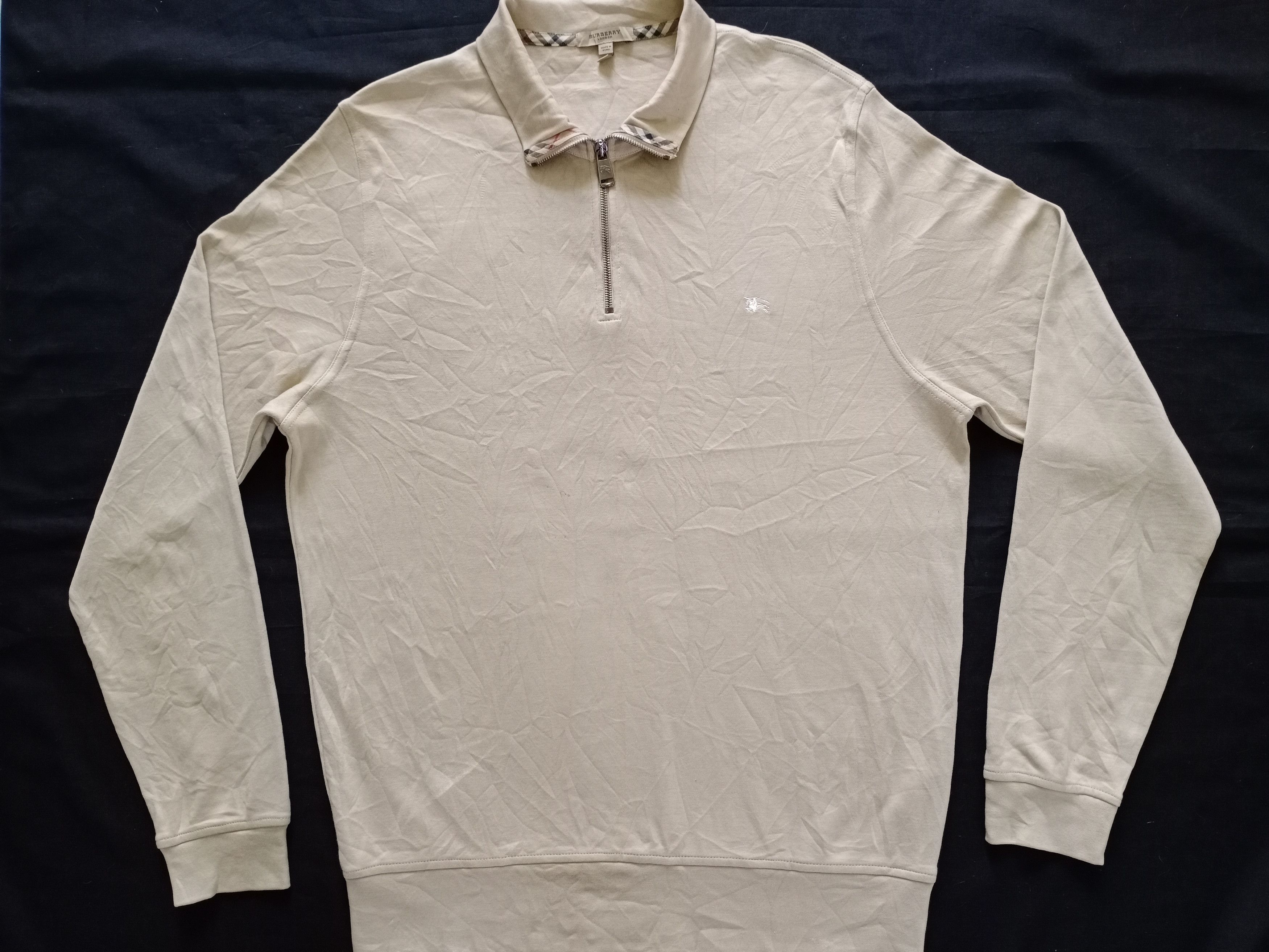 Burberry × Burberry Prorsum × Designer Burberry London 1/4 Zip Cotton Beige Nova Check Halfzip Tee Size US XL / EU 56 / 4 - 1 Thumbnail