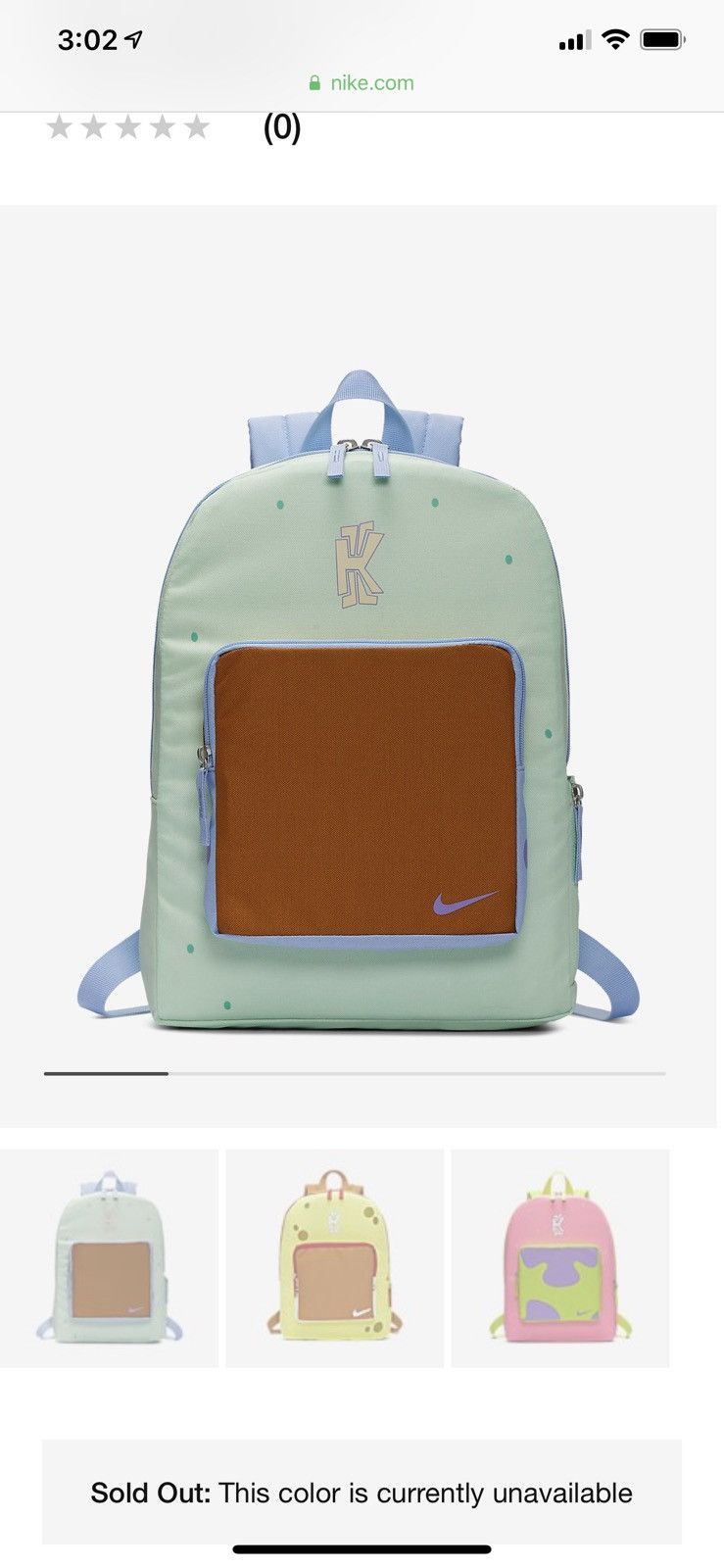 Spongebob on sale kyrie backpack