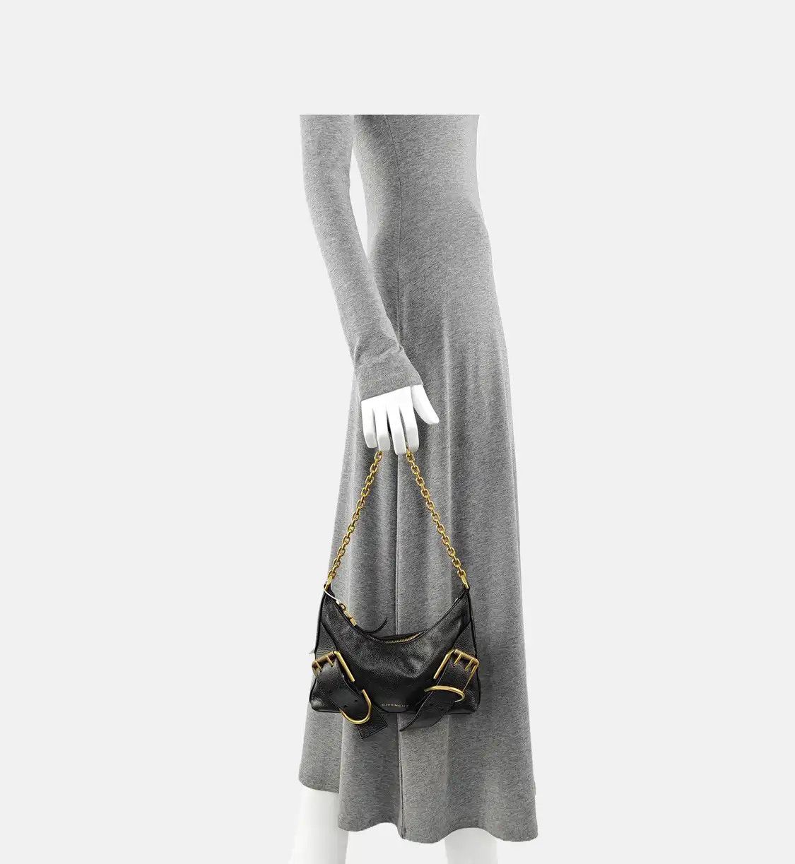 Givenchy GIVENCHY Voyou black cowhide leather handbag gold hardware Size ONE SIZE - 2 Thumbnail