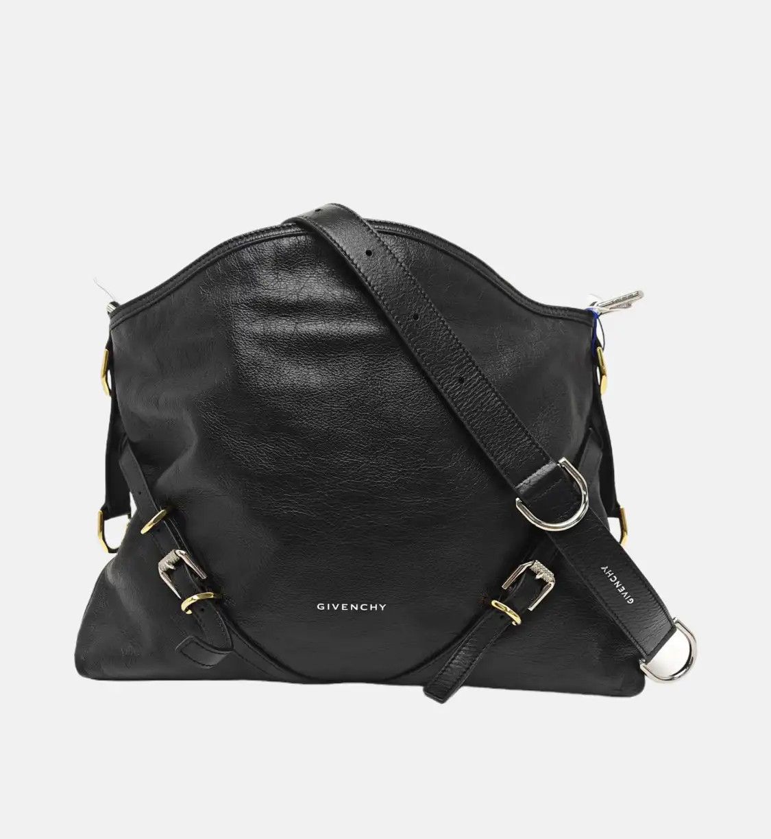 Givenchy GIVENCHY Voyou Medium black leather shoulder bag handbag gold silver hardware de Size ONE SIZE - 8 Thumbnail