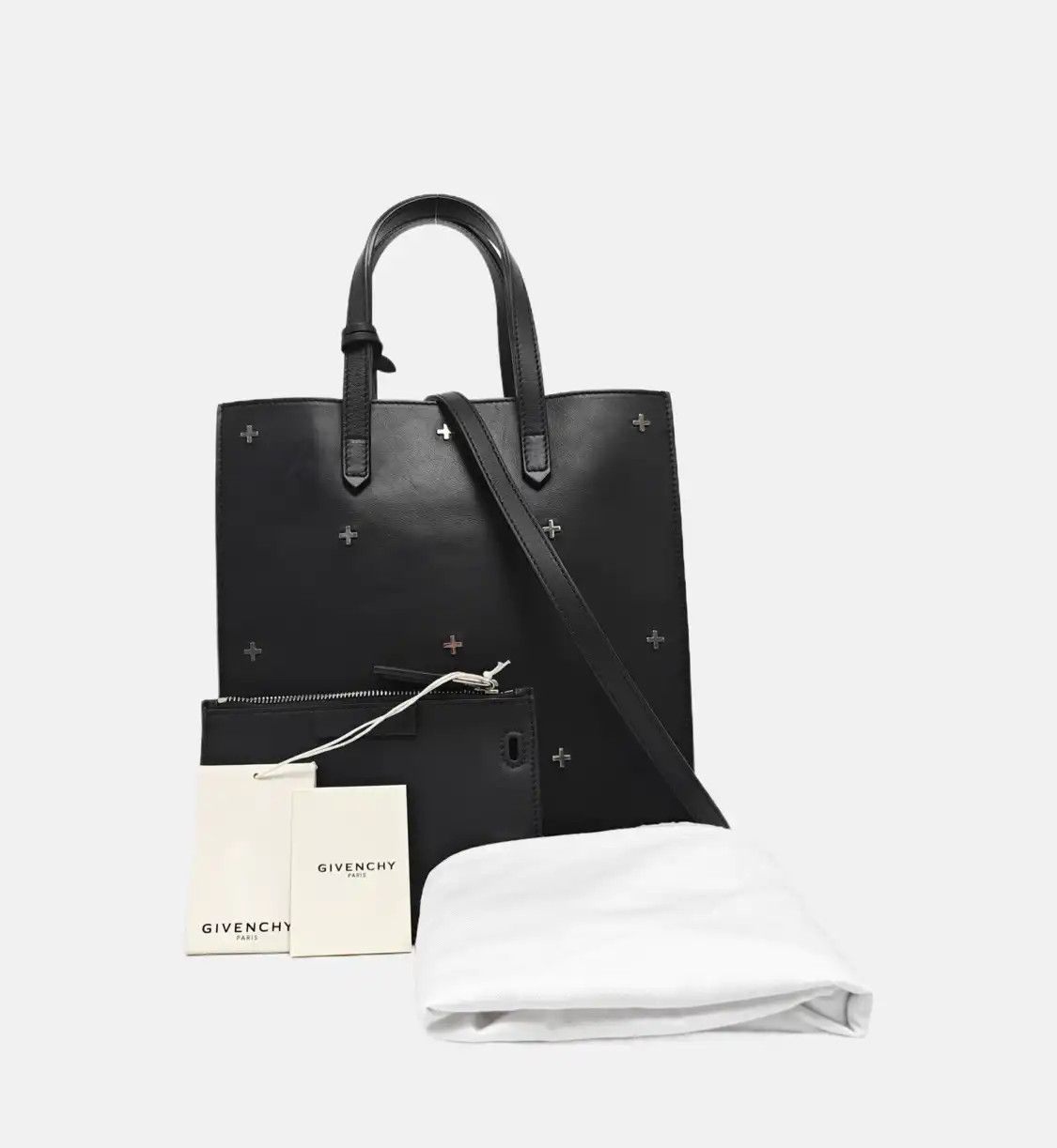 Givenchy GIVENCHY tote bag black leather stud shoulder bag handbag silver hardware sub-po Size ONE SIZE - 8 Thumbnail