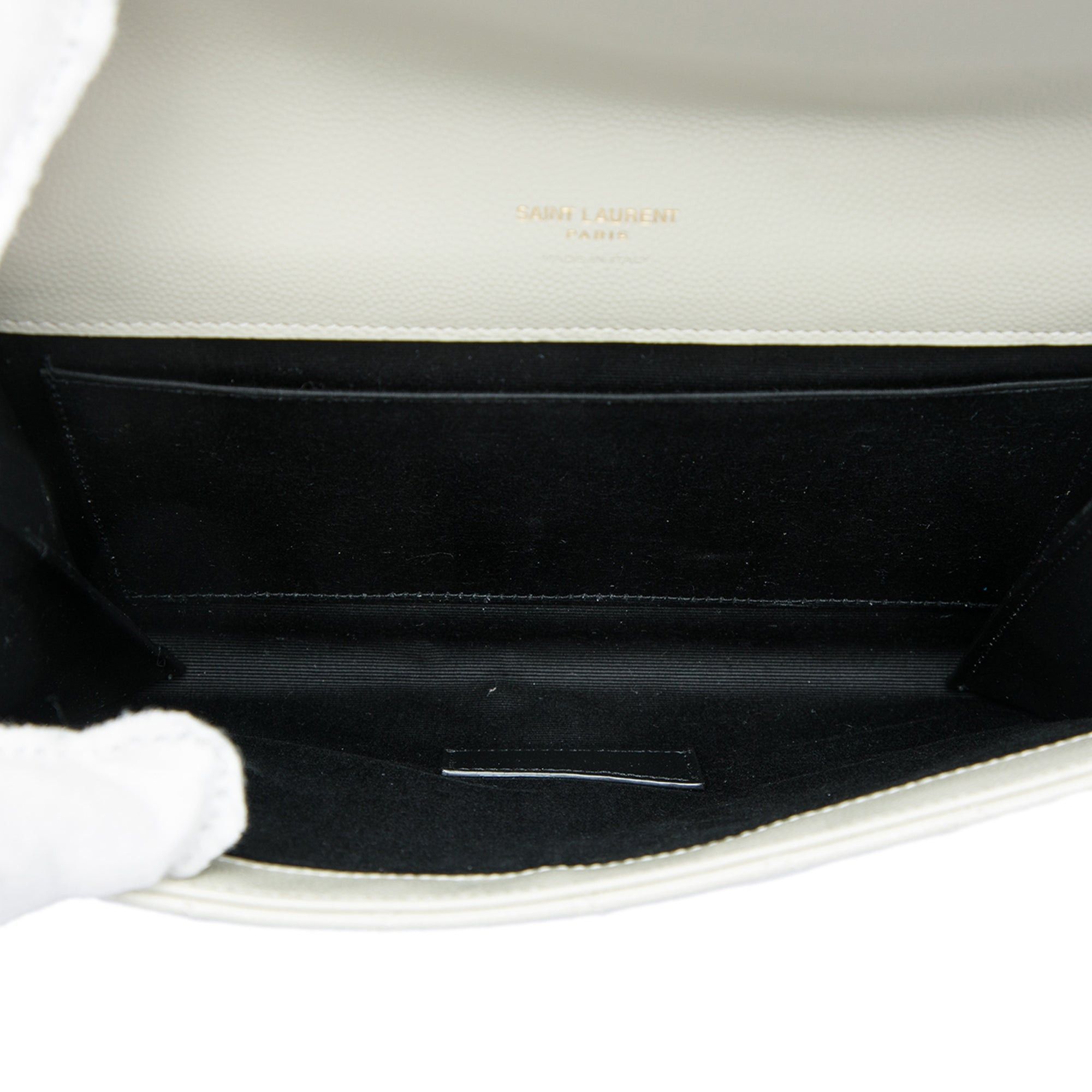 Saint Laurent Paris Grain De Poudre Triquilt Monogram Envelope Clutch Size ONE SIZE - 4 Thumbnail