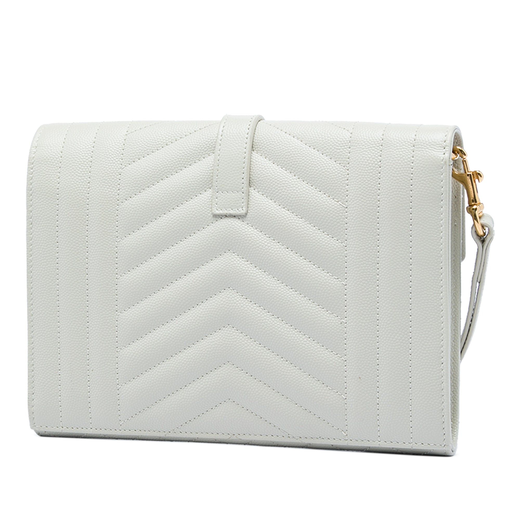 Saint Laurent Paris Grain De Poudre Triquilt Monogram Envelope Clutch Size ONE SIZE - 2 Thumbnail