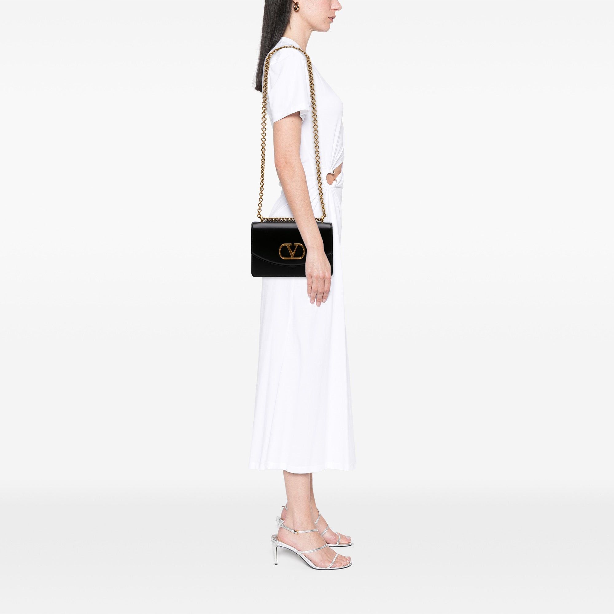 Valentino Shiny Calfskin VLogo Vain Crossbody Size ONE SIZE - 6 Thumbnail