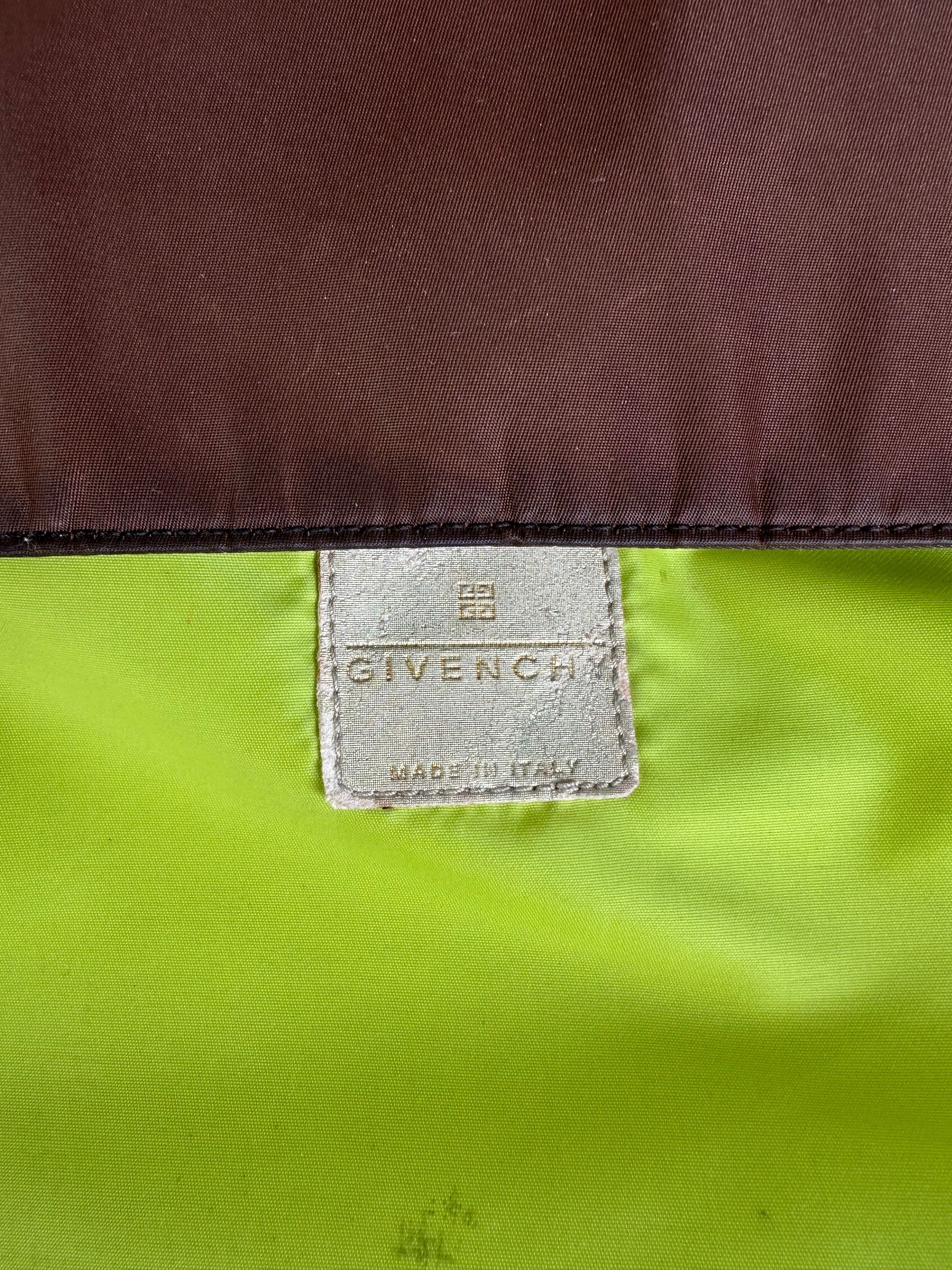 Givenchy Vintage Nylon Shoulder Bag Brown Olive Green Gold Size ONE SIZE - 5 Thumbnail