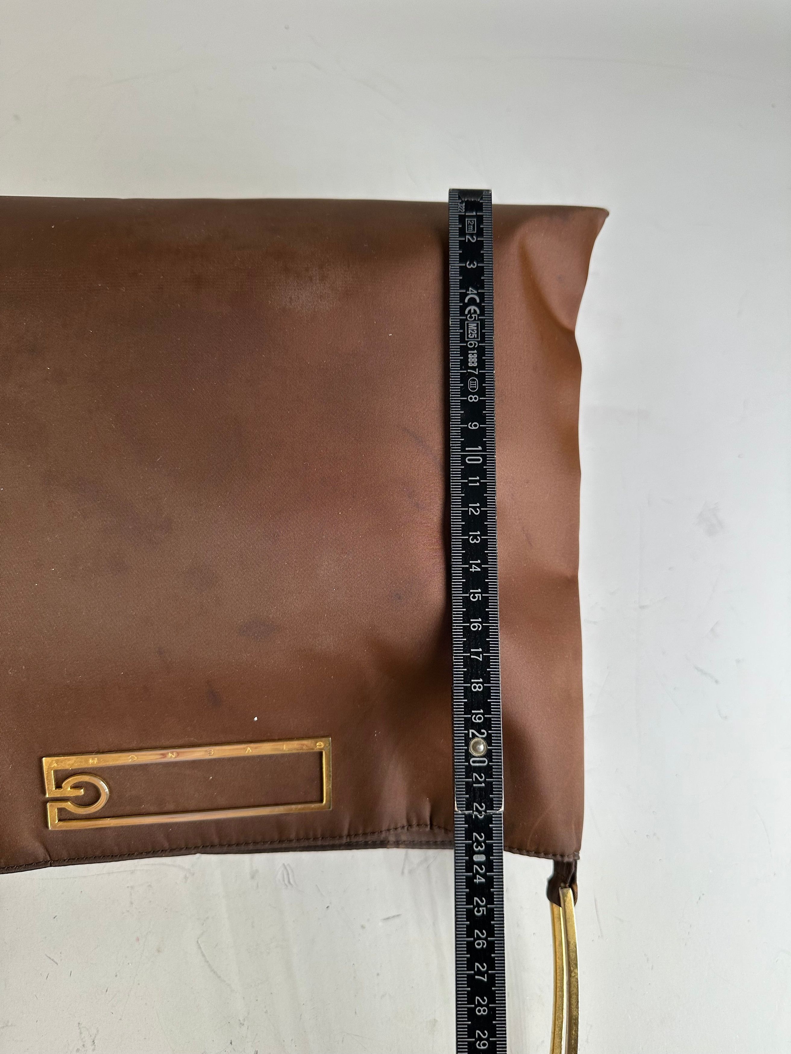 Givenchy Vintage Nylon Shoulder Bag Brown Olive Green Gold Size ONE SIZE - 9 Thumbnail