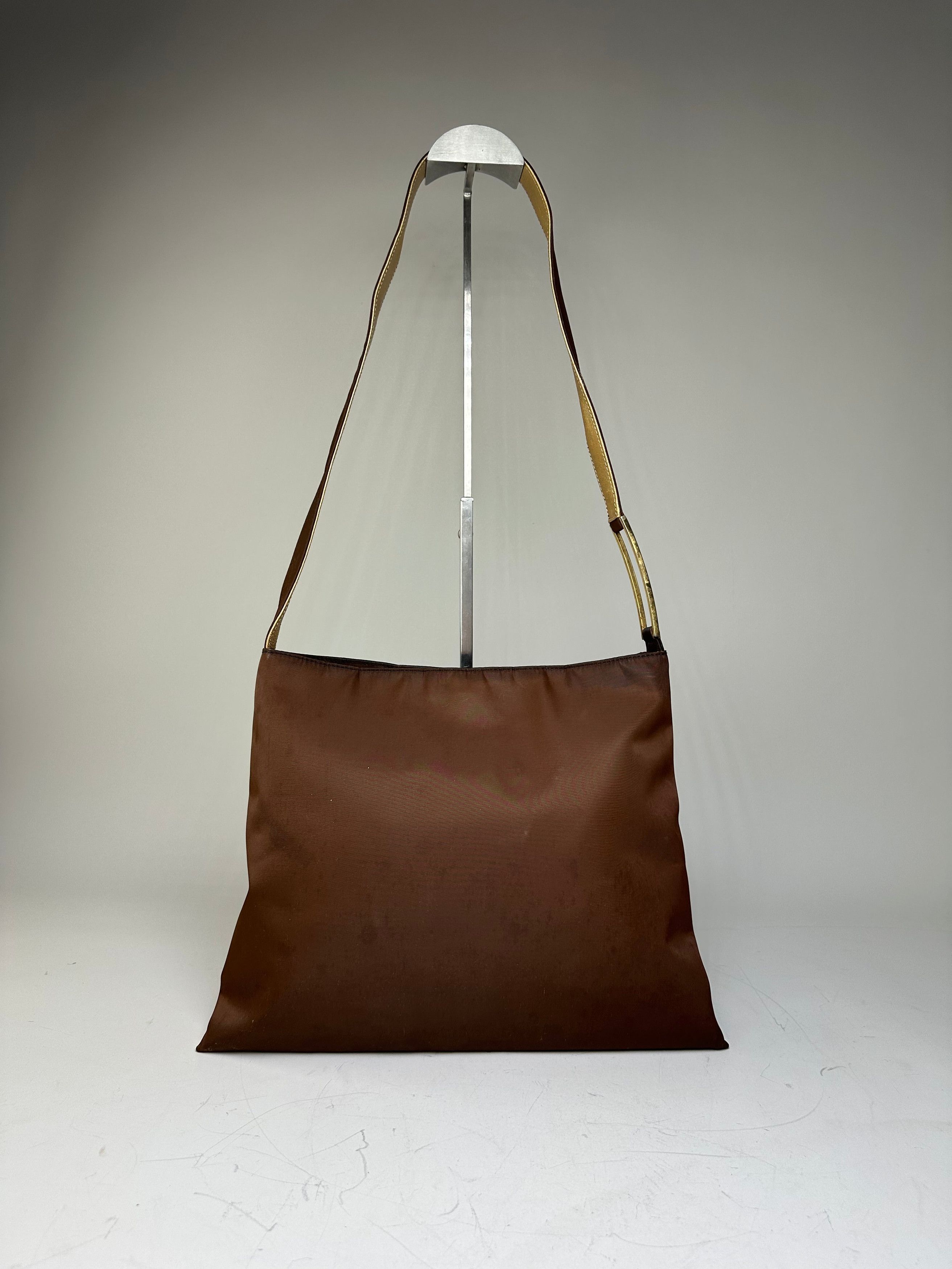 Givenchy Vintage Nylon Shoulder Bag Brown Olive Green Gold Size ONE SIZE - 2 Thumbnail
