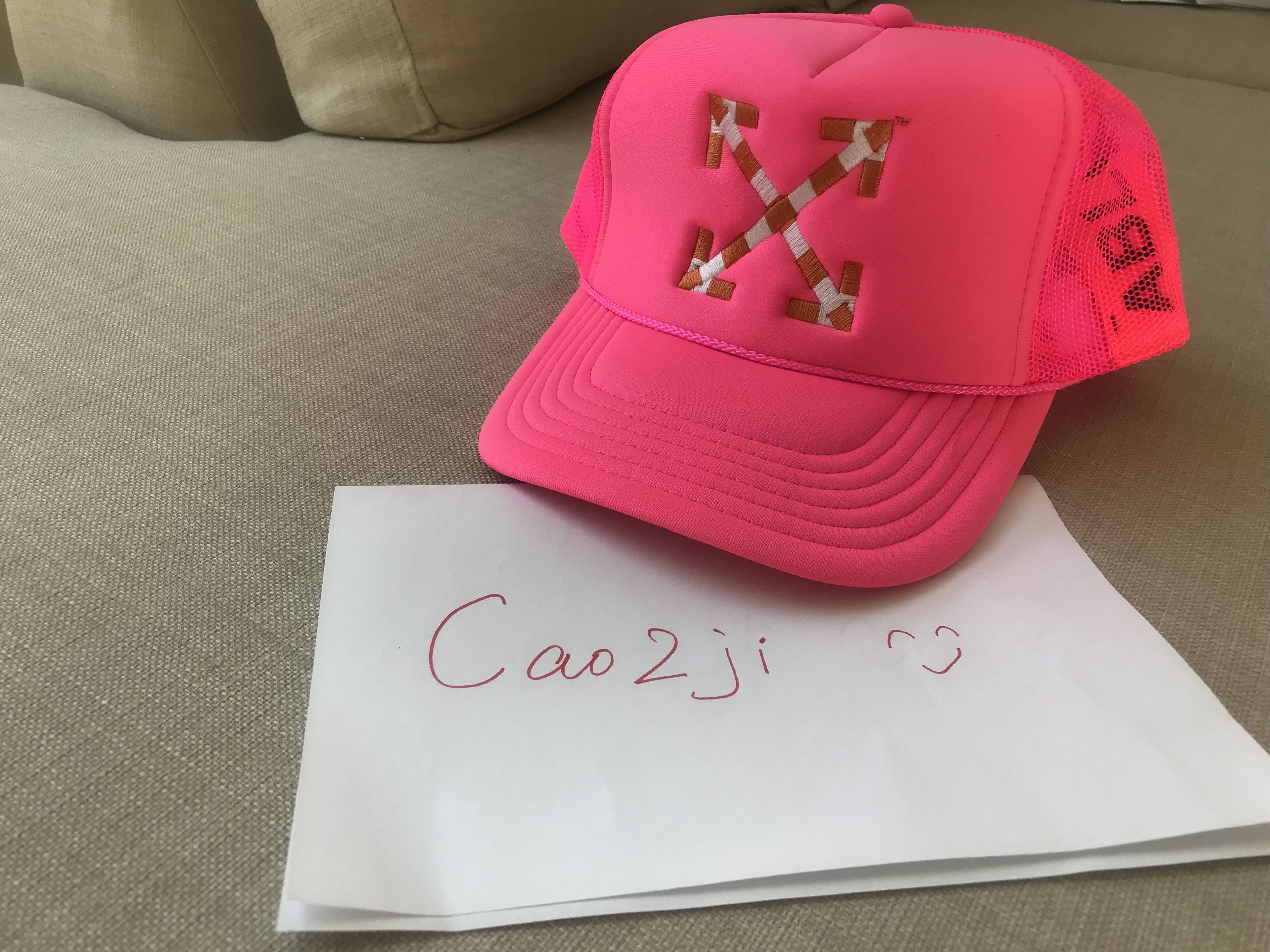 Virgil Abloh X MCA Figures Of Speech Arrows Trucker Hat Pink for Women