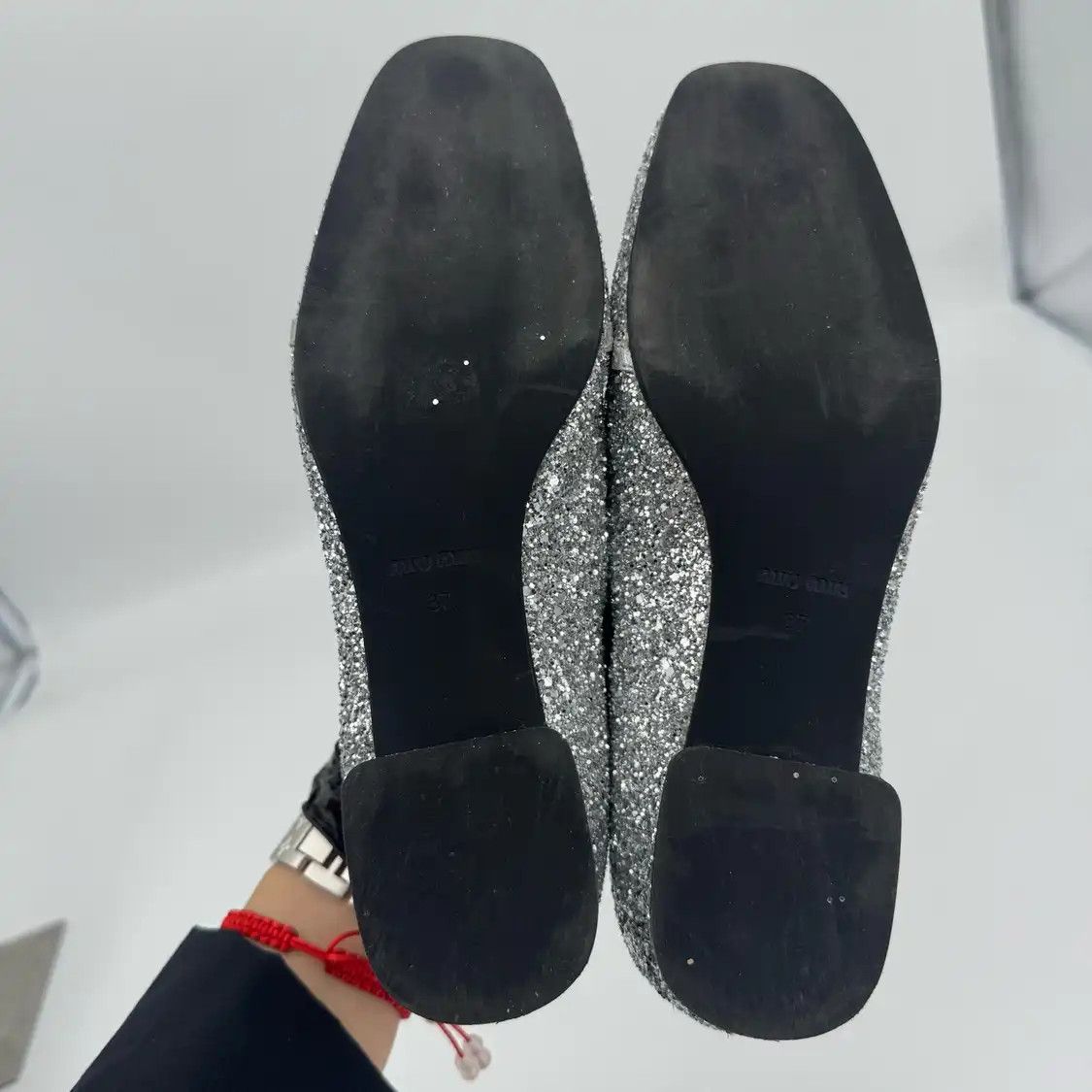Miu Miu Miu silver fabric Women's low heels 37 Size US 7 / IT 37 - 12 Thumbnail