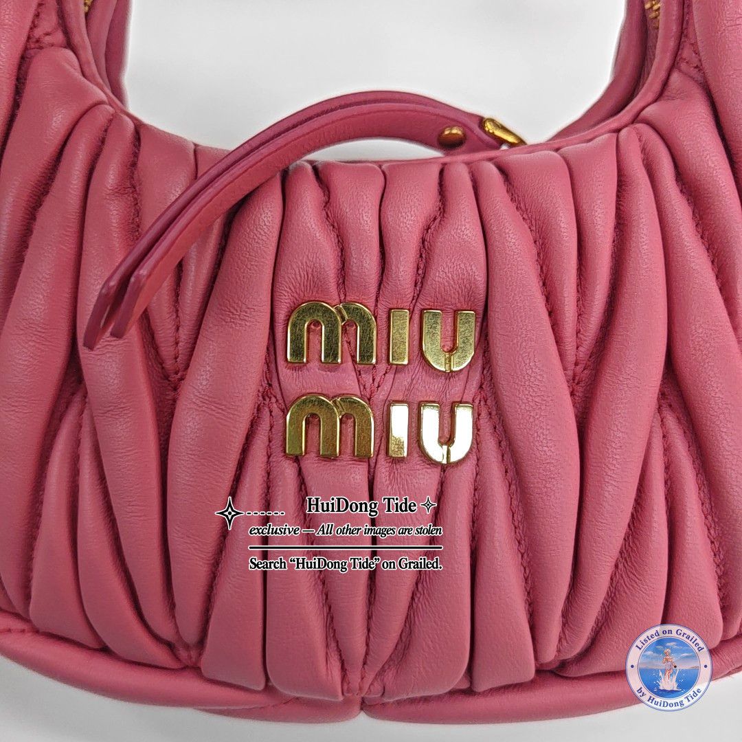 Miu Miu Miu Miu Wander Matelassé Pink Leather Shoulder Bag Size ONE SIZE - 8 Thumbnail