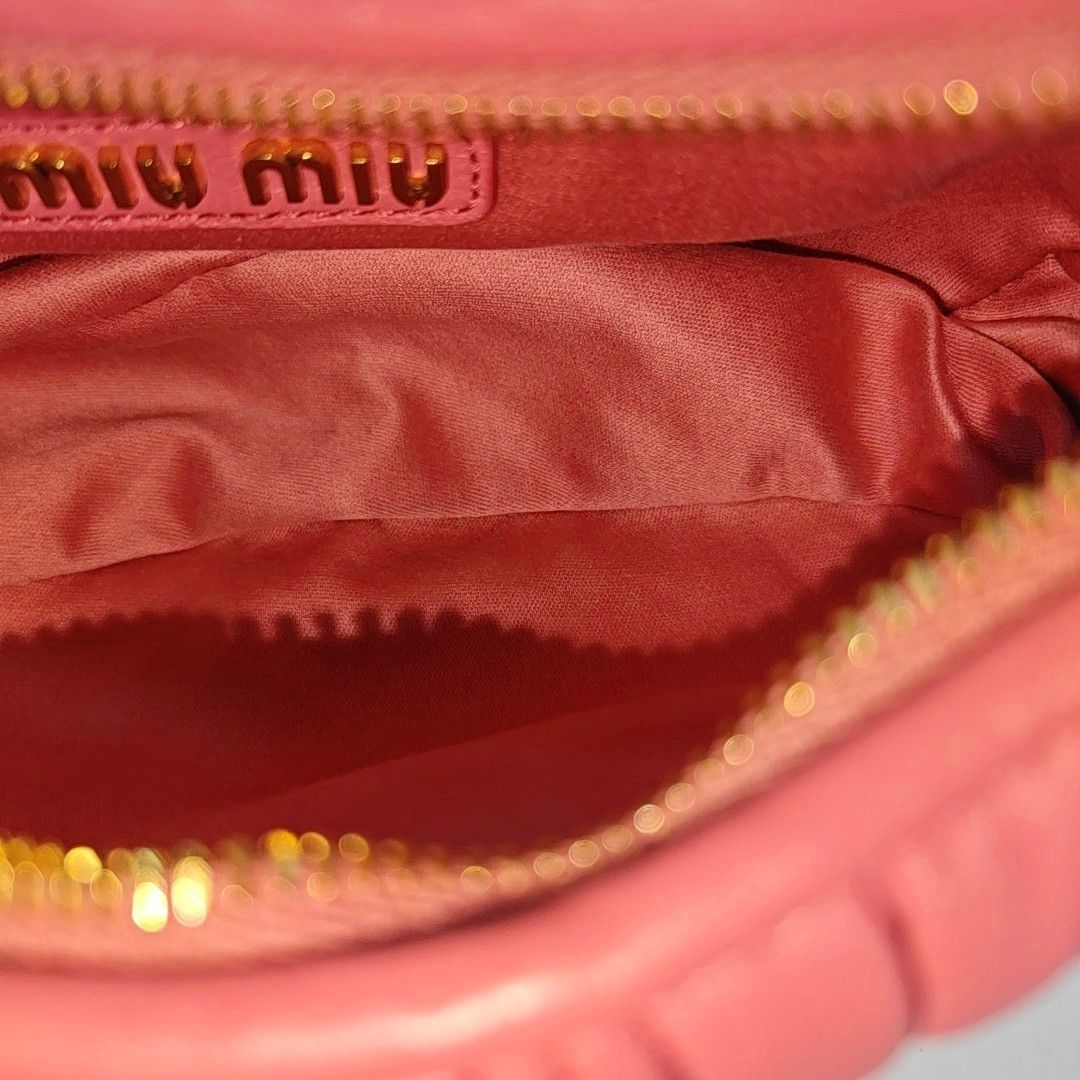 Miu Miu Miu Miu Wander Matelassé Pink Leather Shoulder Bag Size ONE SIZE - 6 Thumbnail