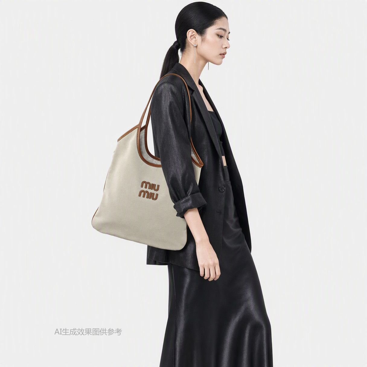 Miu Miu Miu Miu Ivy Canvas Tote Bag ONE SIZE Size ONE SIZE - 2 Thumbnail