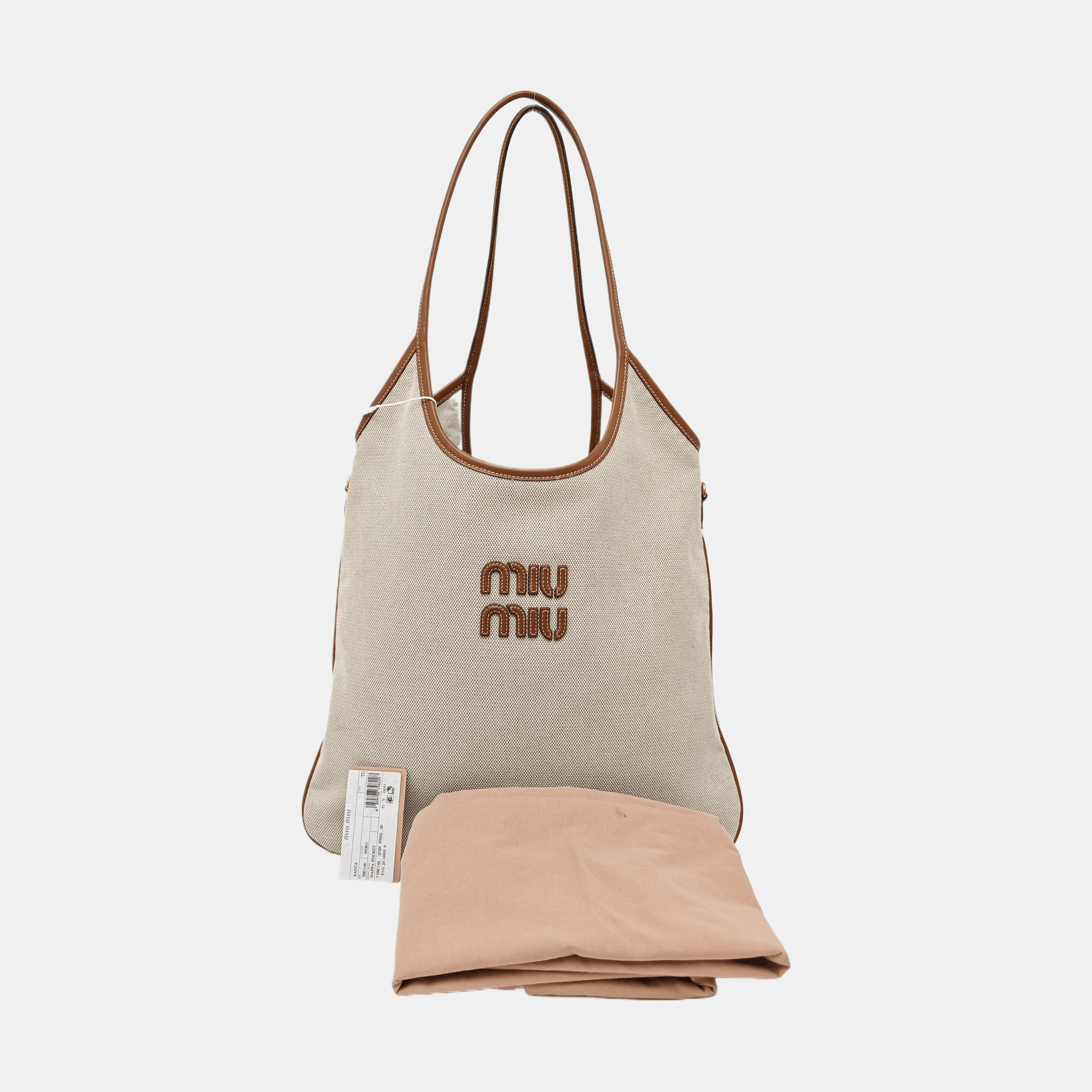 Miu Miu Miu Miu Ivy Canvas Tote Bag ONE SIZE Size ONE SIZE - 8 Thumbnail