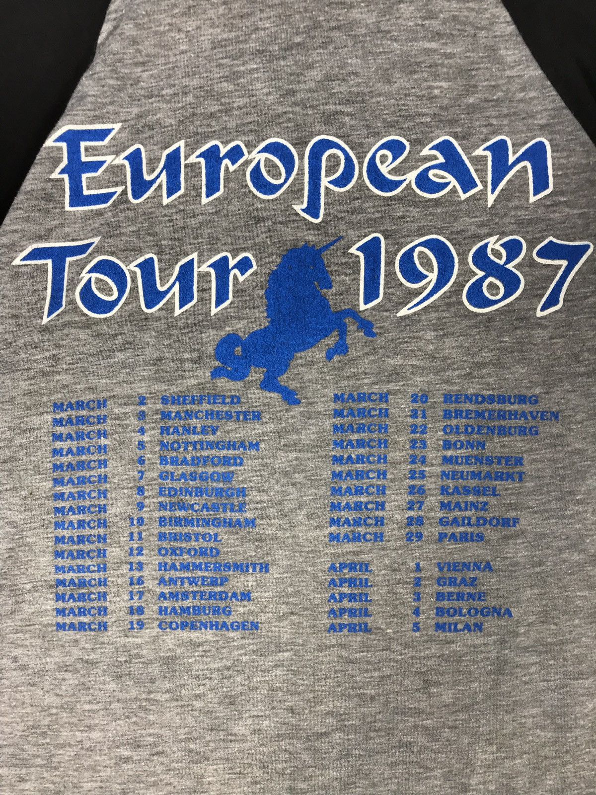 vintage 80s 1986 magnum european tour rock promo t-shirts Tops