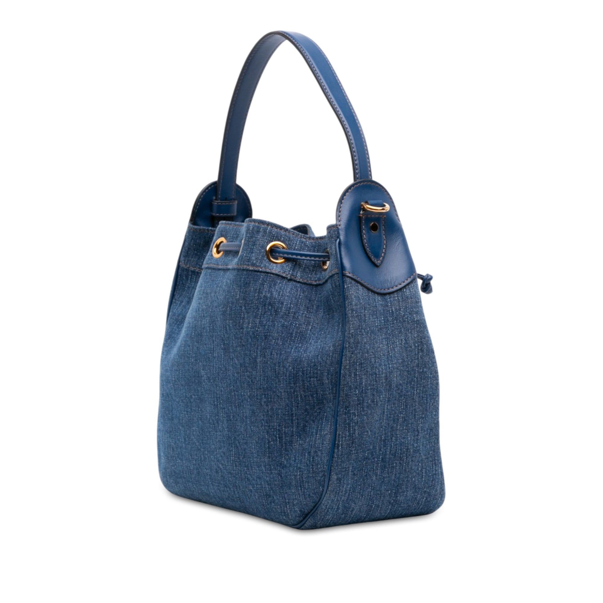 Versace Denim La Medusa Drawstring Bucket Bag Size ONE SIZE - 2 Thumbnail